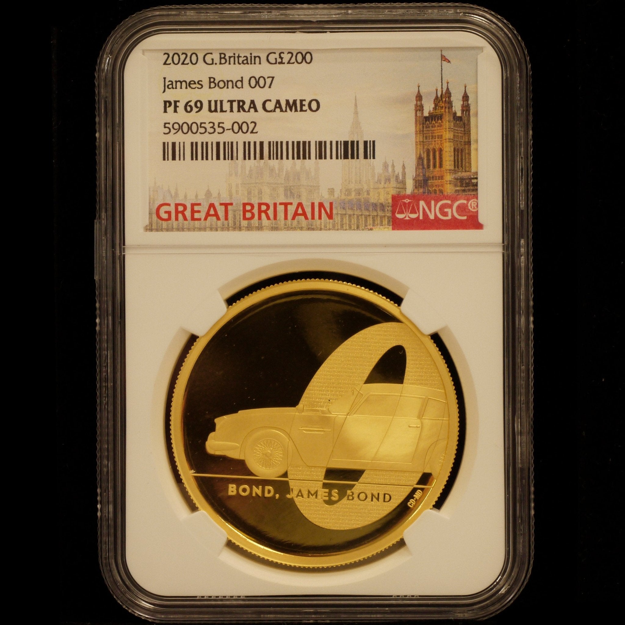 イギリス 200ポンド金貨 2020年 ジェームズ・ボンド007 NGC PF69 ULTRA CAMEO - NJ BUYER'S MARKETPLACE
