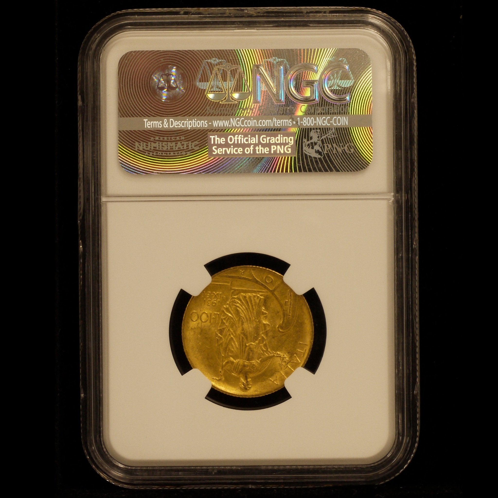 イタリア 100リレ金貨 1931年 ウィットーリオ・エマヌエーレ3世 NGC MS63 - NJ BUYER'S MARKETPLACE