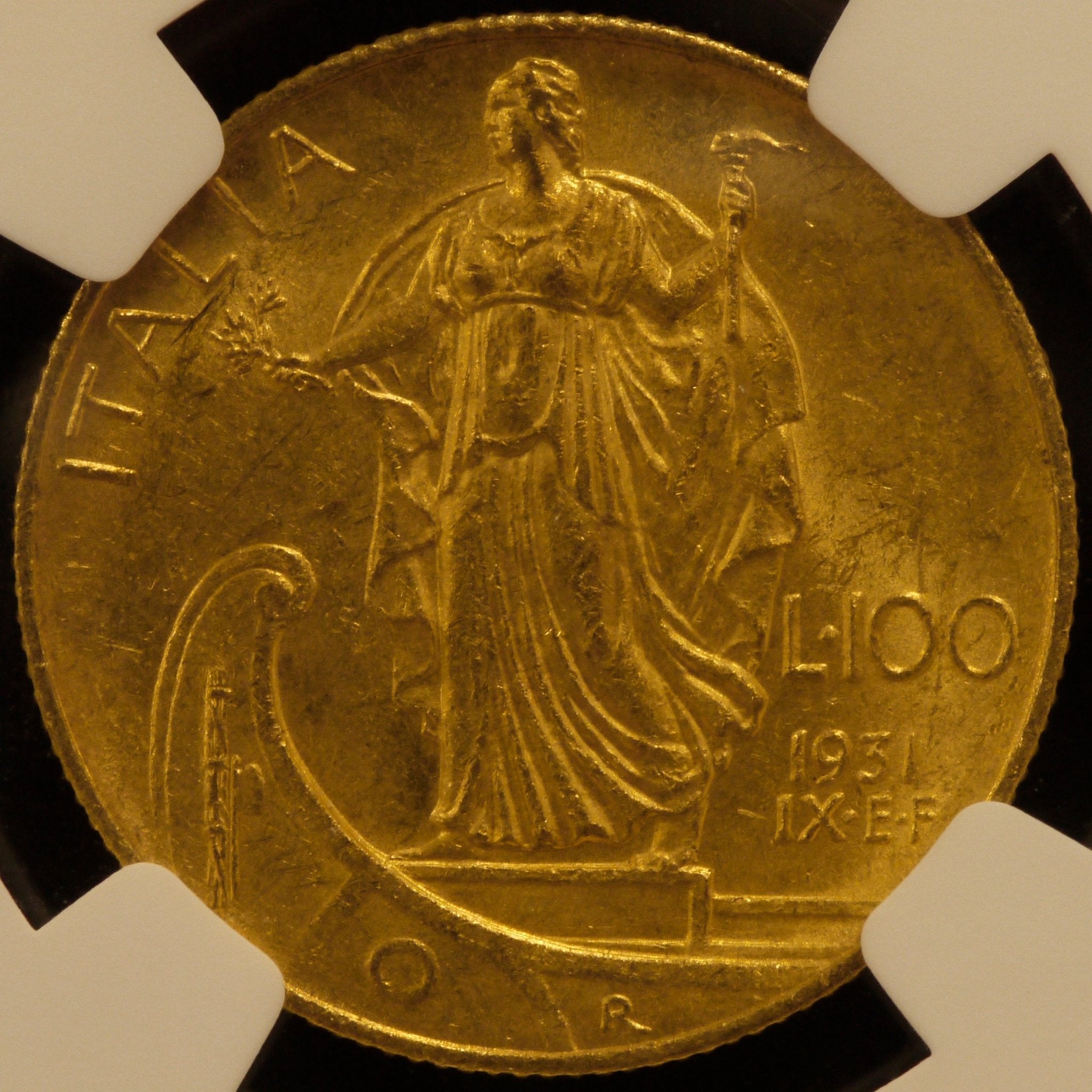 イタリア 100リレ金貨 1931年 ウィットーリオ・エマヌエーレ3世 NGC MS63 - NJ BUYER'S MARKETPLACE