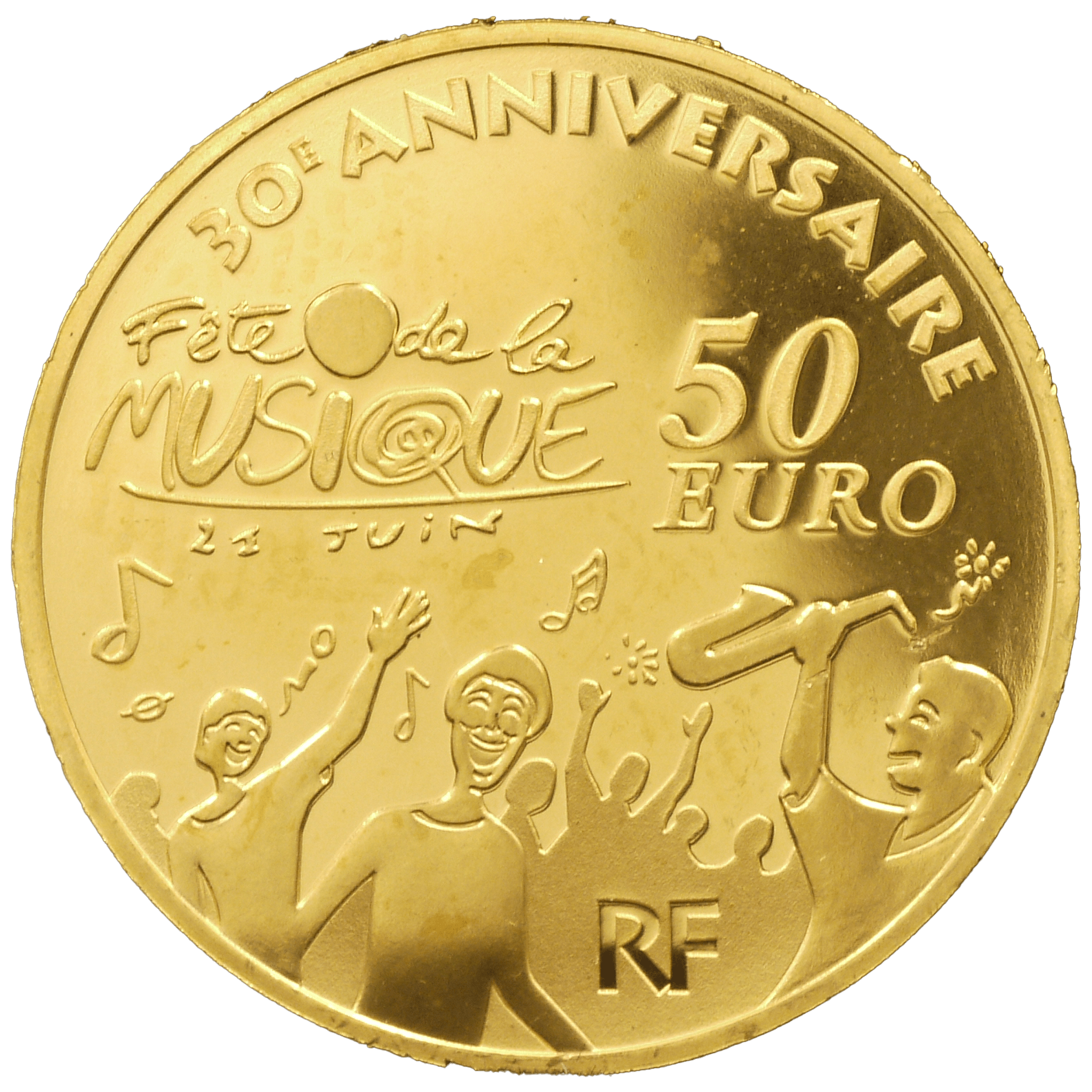 フランス 50ユーロ金貨 2011年 音楽の日 - NJ BUYER'S MARKETPLACE