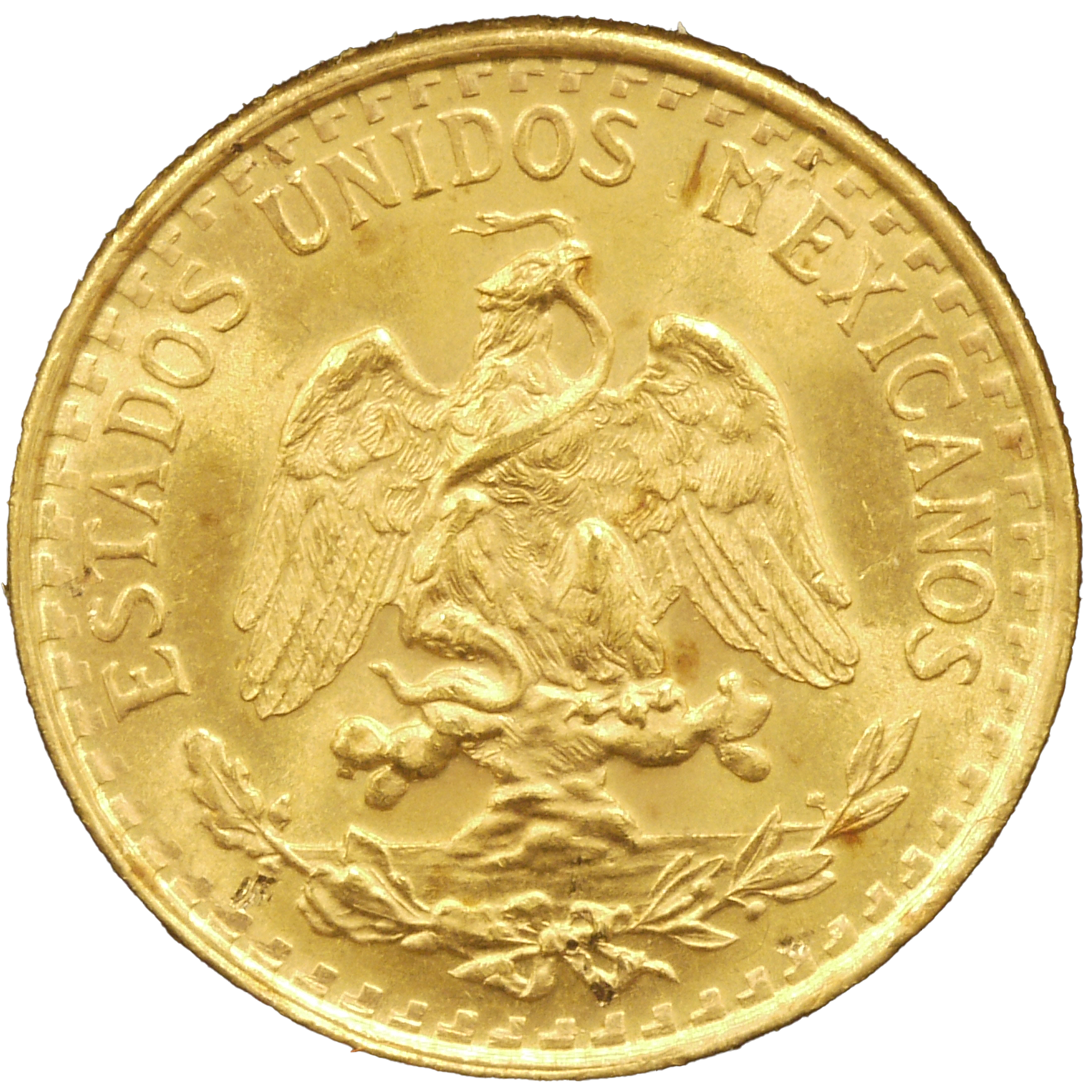 メキシコ 2ペソ金貨 1945年 蛇をくわえる鷲