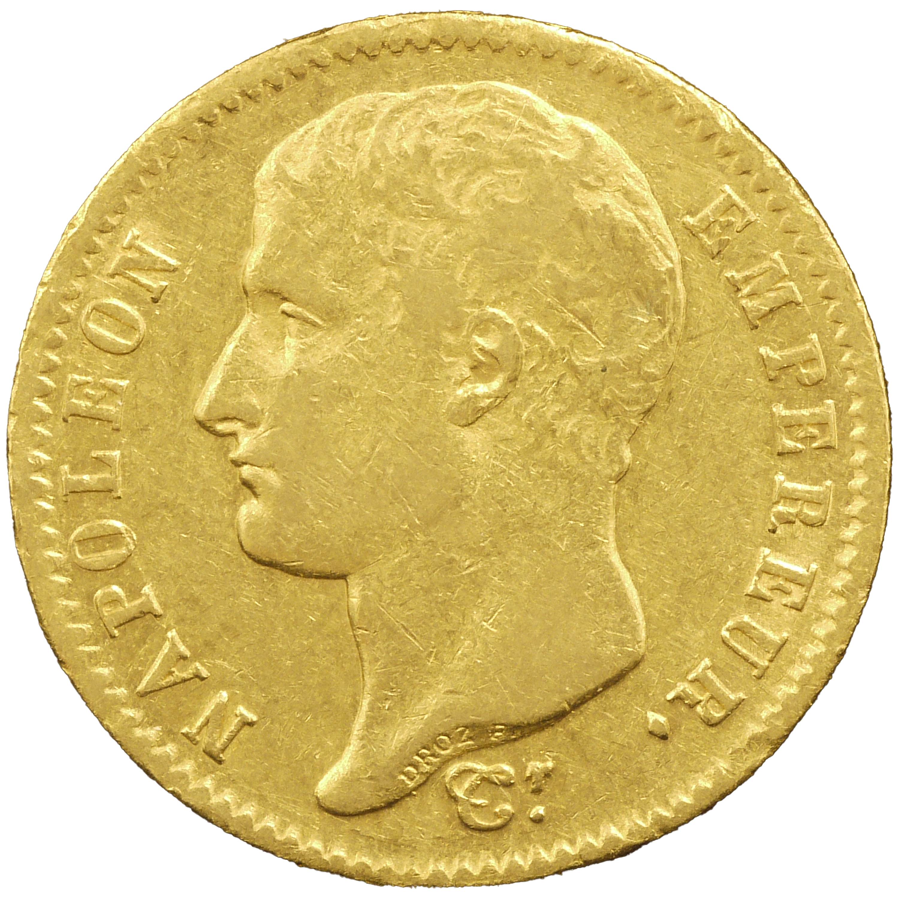 フランス 20フラン金貨 1807年 ナポレオン1世 無冠