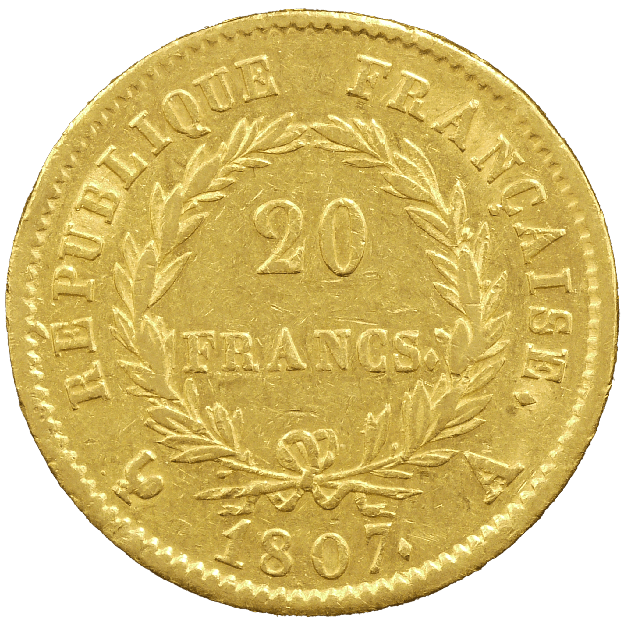 フランス 20フラン金貨 1807年 ナポレオン1世 無冠 - NJ BUYER'S MARKETPLACE