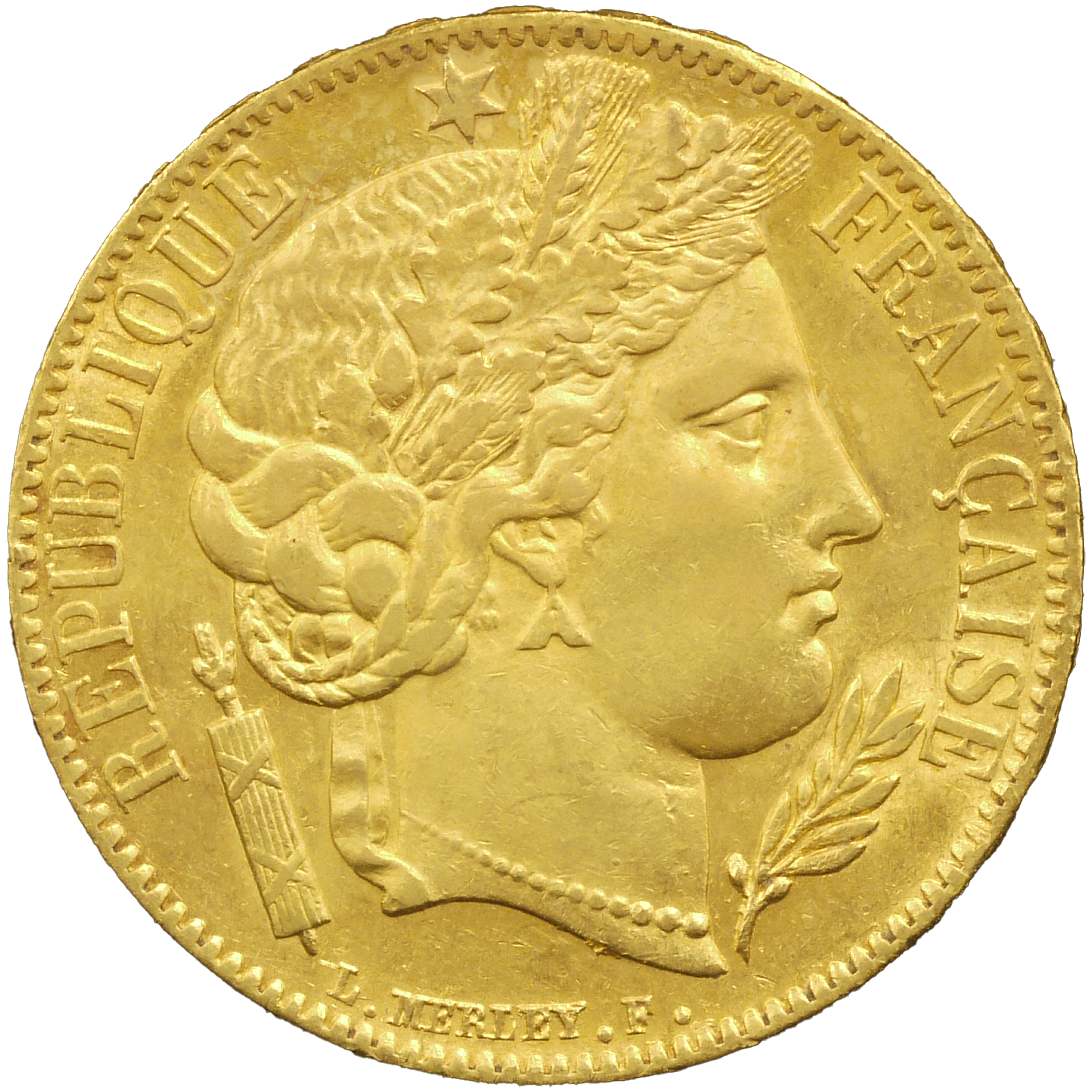 フランス 20フラン金貨 1850年 セレス女神