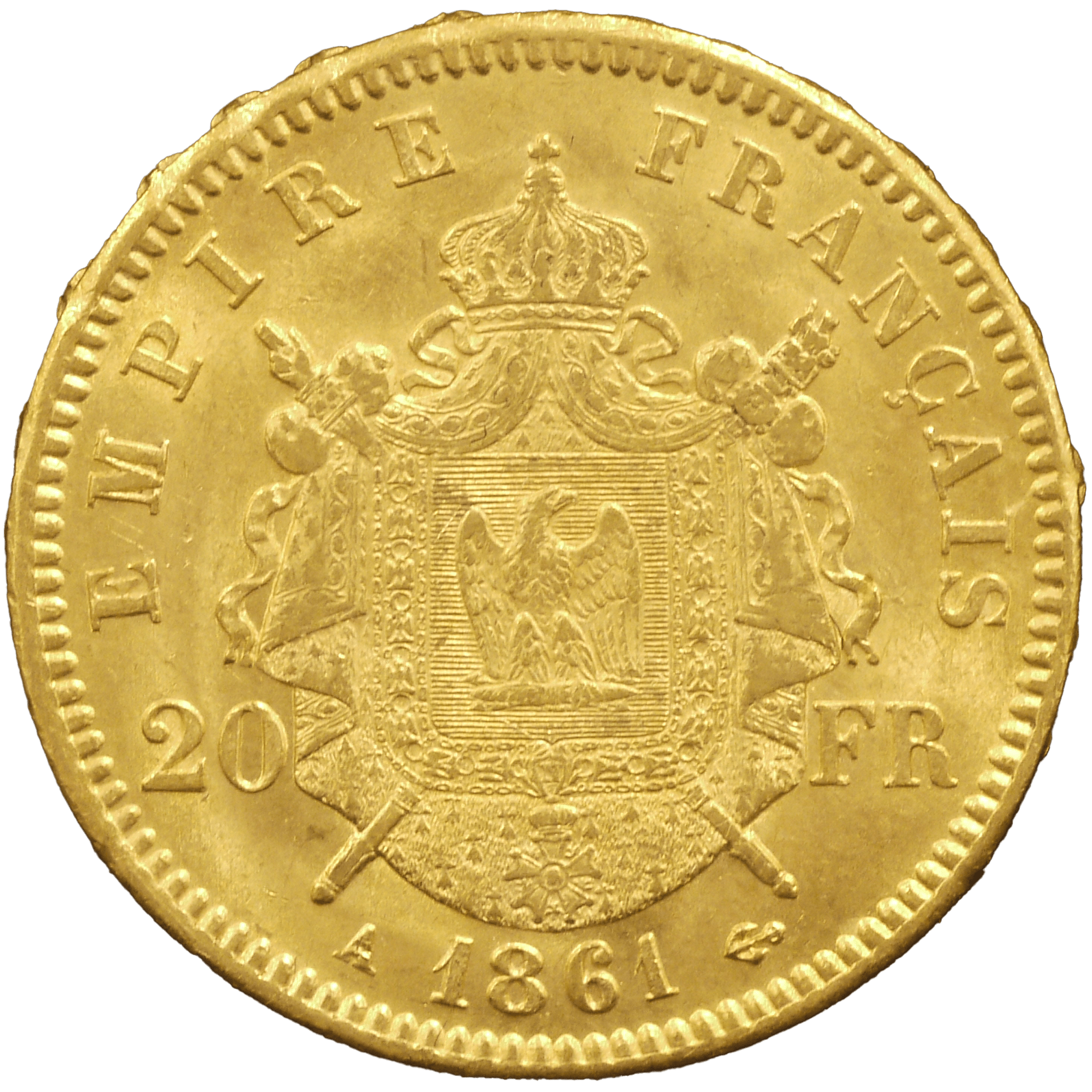フランス 20フラン金貨 1861年 ナポレオン3世 有冠 - NJ BUYER'S MARKETPLACE