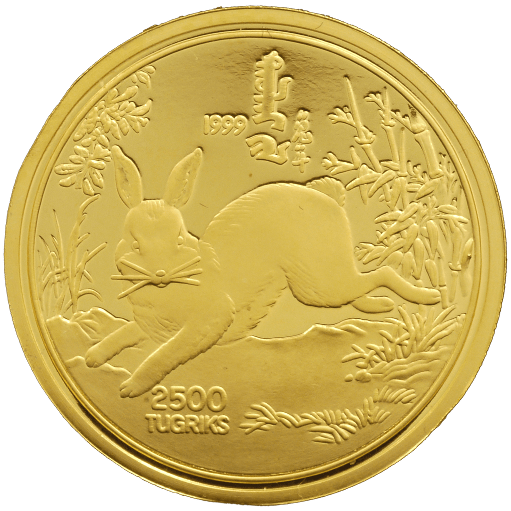 モンゴル 2500トゥグログ金貨 1999年 干支 ウサギ｜NJ BUYER'S MARKETPLACE