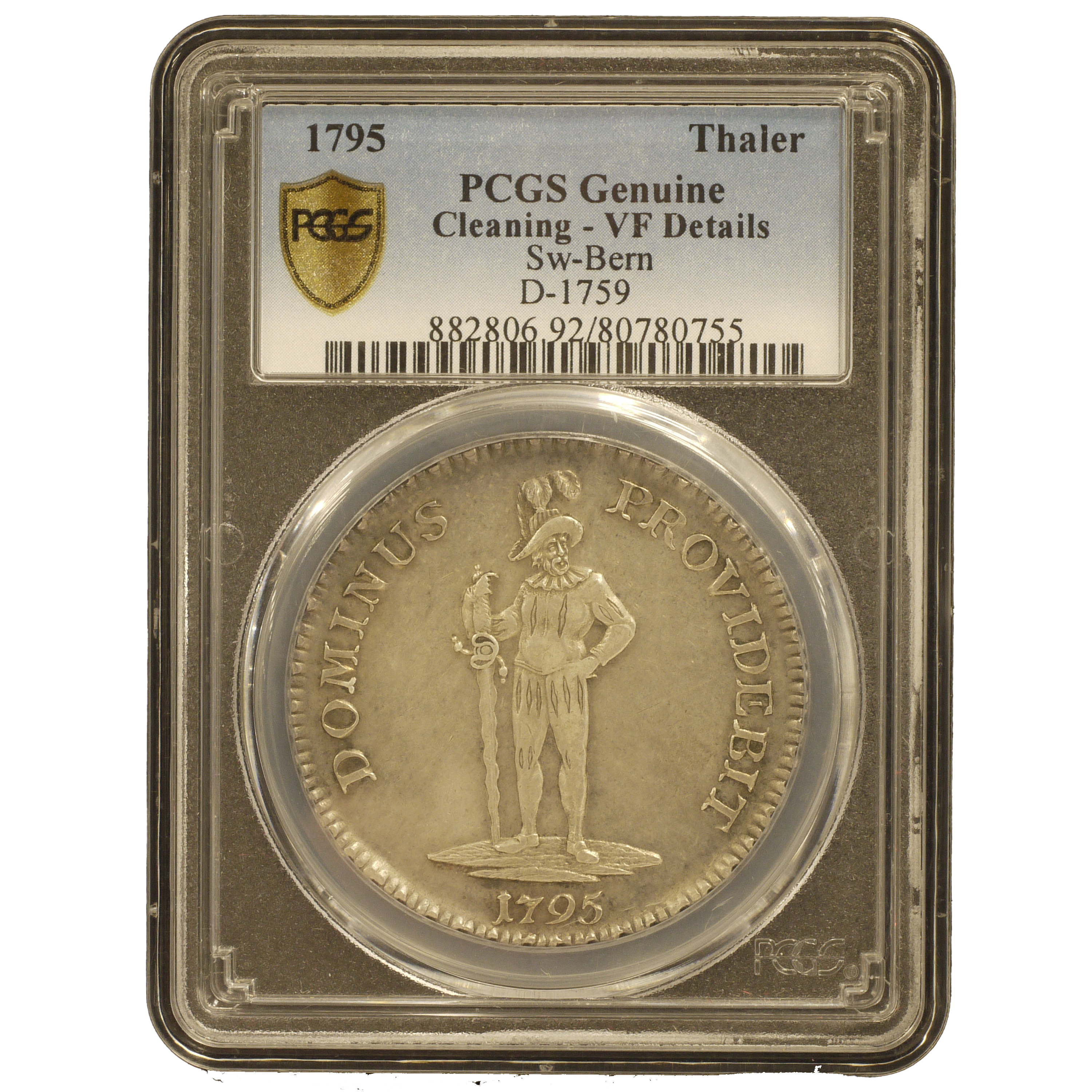スイス ターレル銀貨 1795年 スイス射撃祭 PCGS VF Details