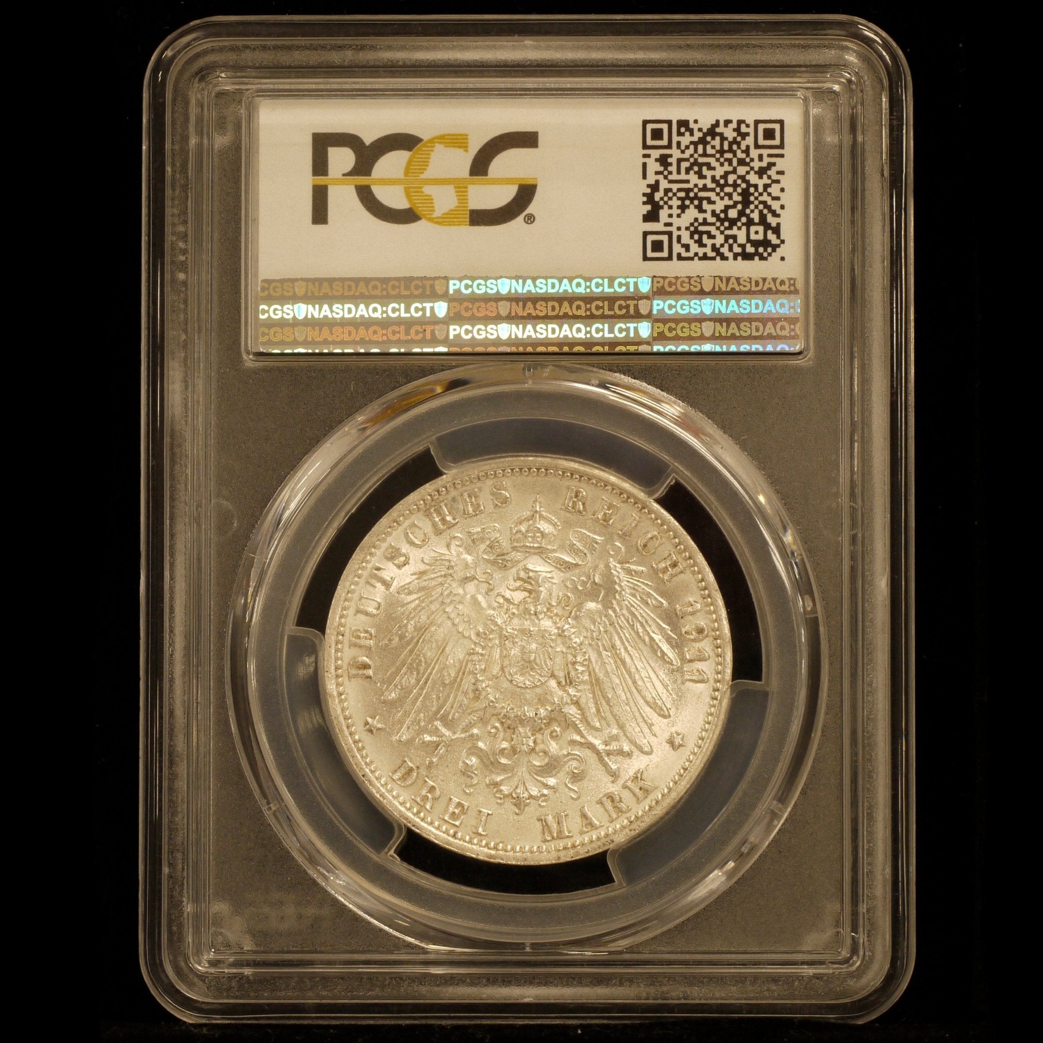 ドイツ 3マルク銀貨 1911年 ヴィルヘルム2世結婚25周年記念 PCGS MS64 - NJ BUYER'S MARKETPLACE