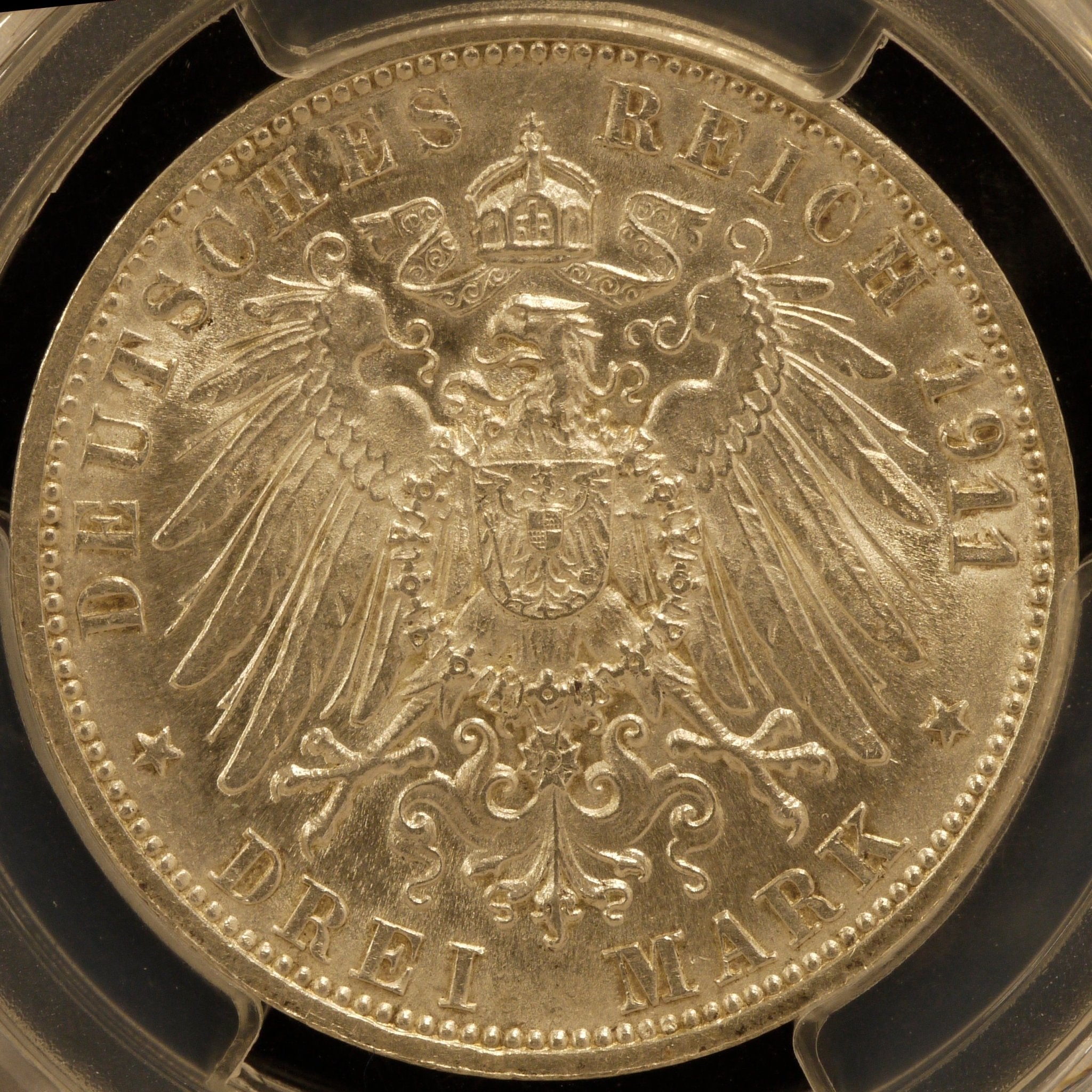 ドイツ 3マルク銀貨 1911年 ヴィルヘルム2世結婚25周年記念 PCGS MS64 - NJ BUYER'S MARKETPLACE