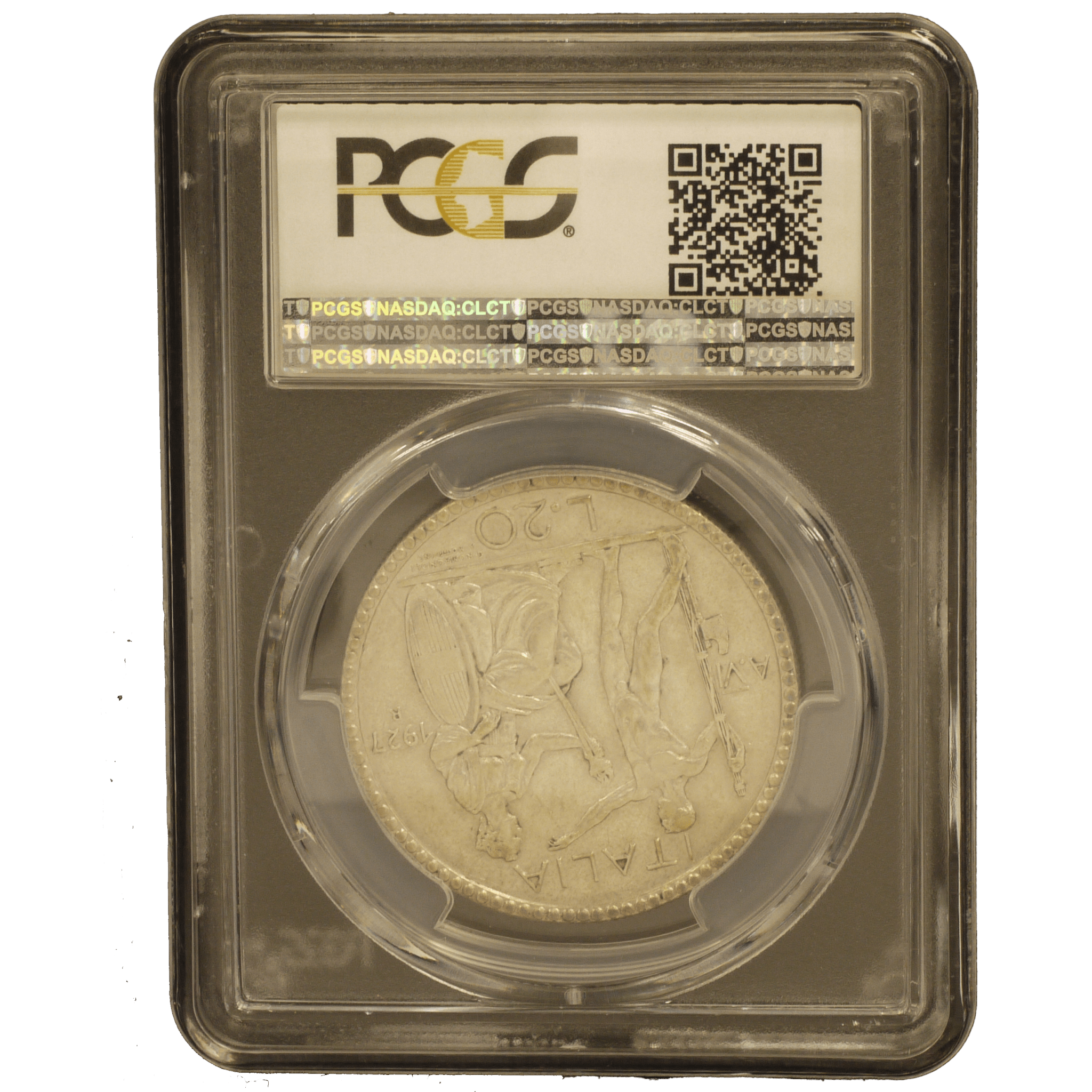 イタリア 20リレ銀貨 1927年 ウィットーリオ・エマヌエーレ3世 PCGS AU55 - NJ BUYER'S MARKETPLACE