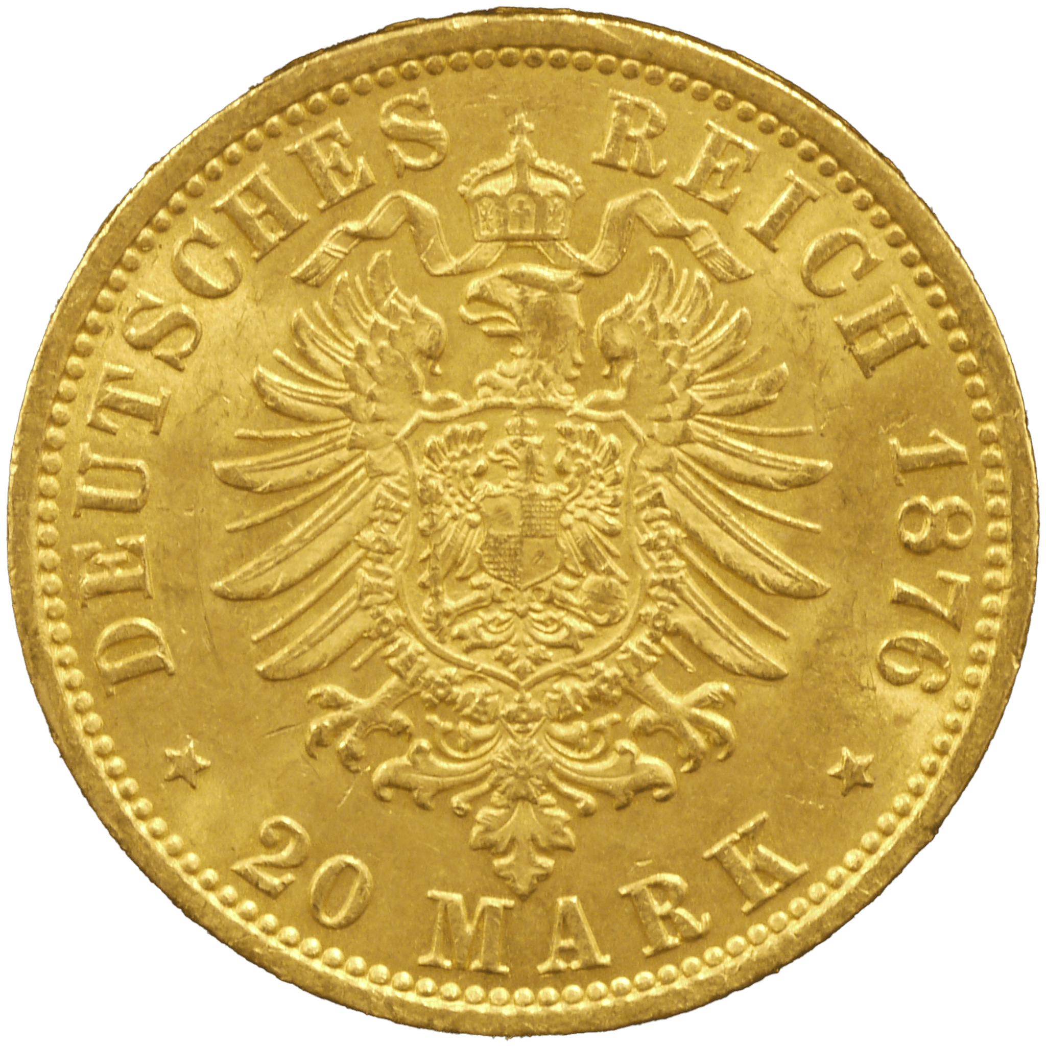 ドイツ 20マルク金貨 1876年 獅子紋章 フランクフルト鋳 - NJ BUYER'S MARKETPLACE
