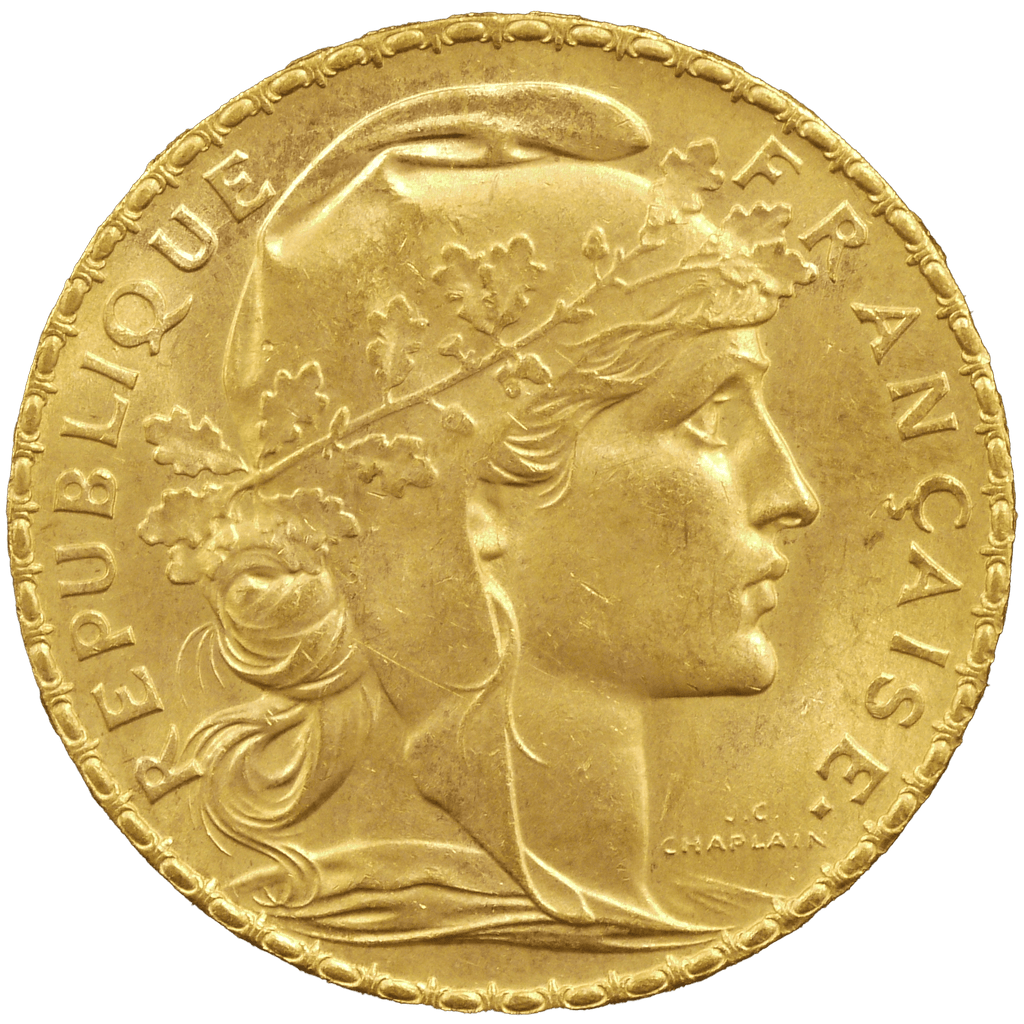 フランス 20フラン金貨 1911年 マリアンヌ女神｜NJ BUYER'S MARKETPLACE