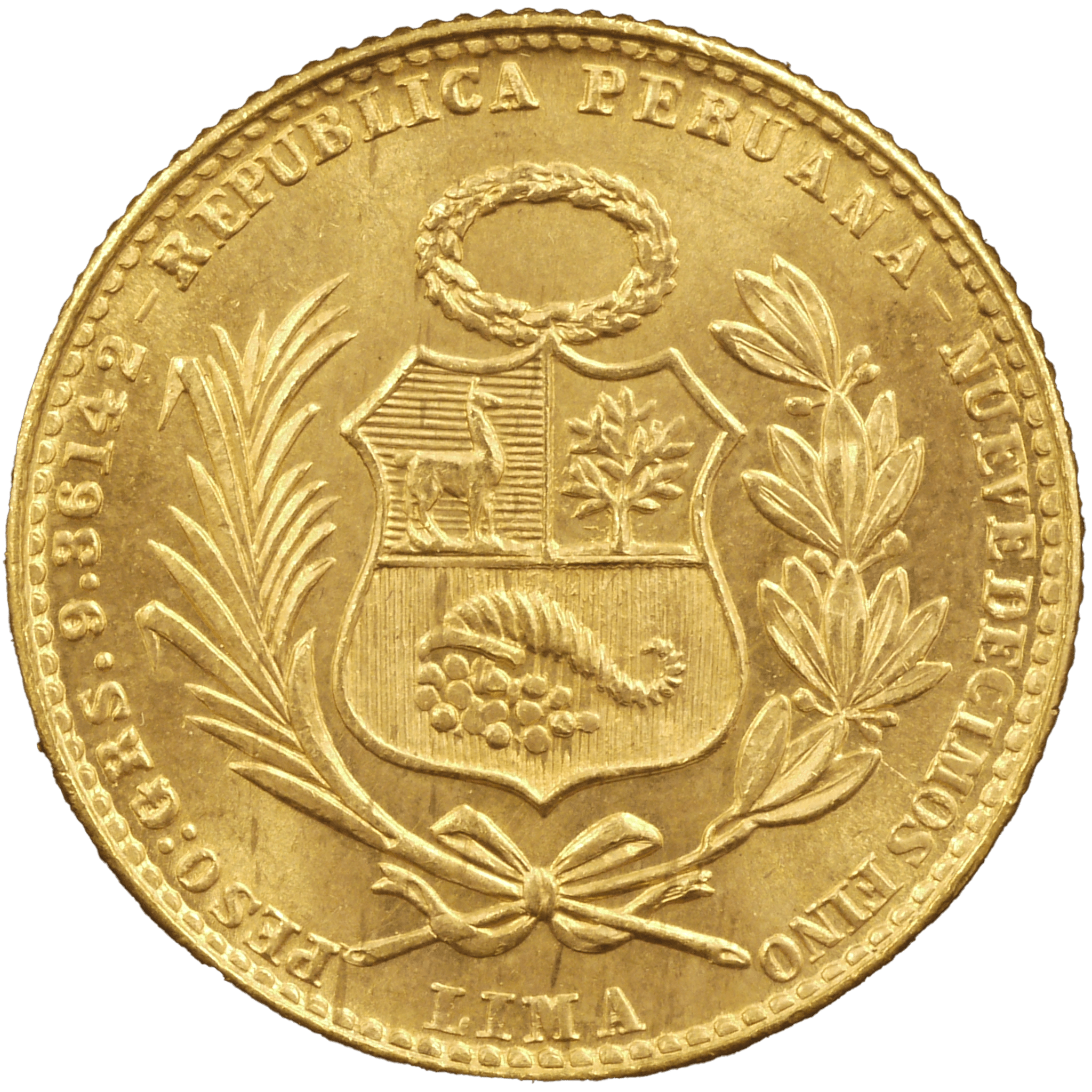 ペルー 20ソル金貨 1965年 リバティ女神座像 - NJ BUYER'S MARKETPLACE