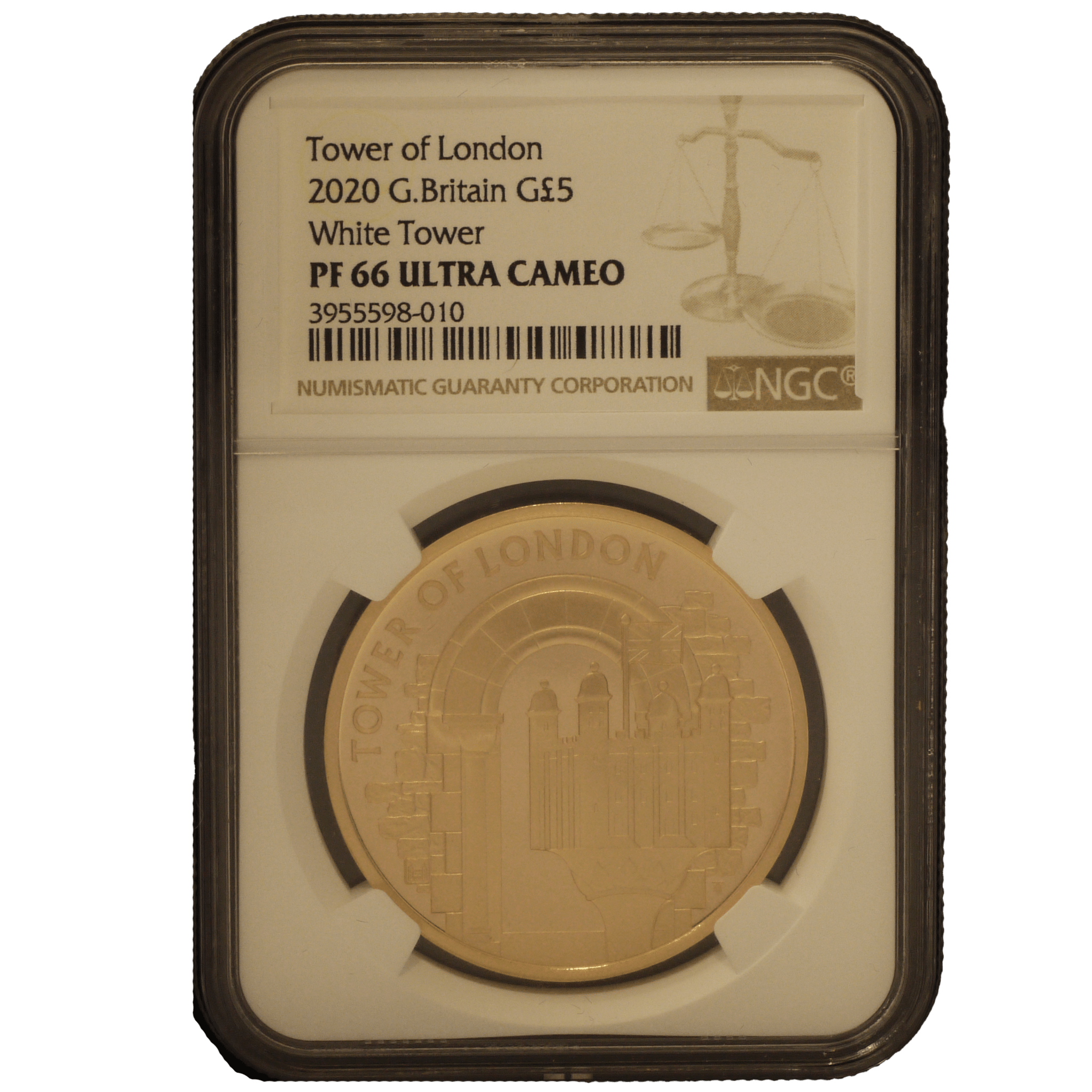 イギリス 5ポンド金貨 2020年 NGC PF66UC ロンドン塔ホワイトタワー - NJ BUYER'S MARKETPLACE