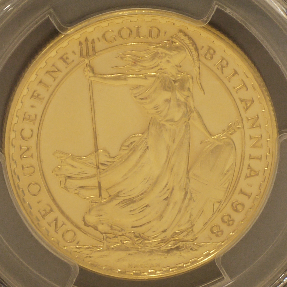 イギリス 100ポンド金貨 1988年 PCGS MS68 ブリタニア女神