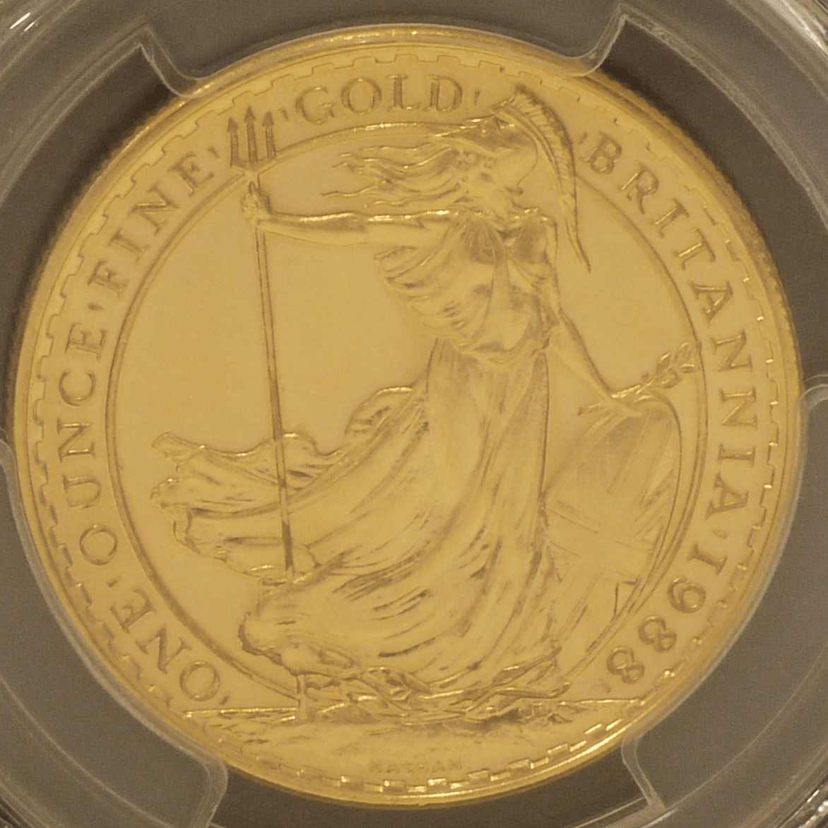 イギリス 100ポンド金貨 1988年 PCGS MS68 ブリタニア女神 - NJ BUYER'S MARKETPLACE