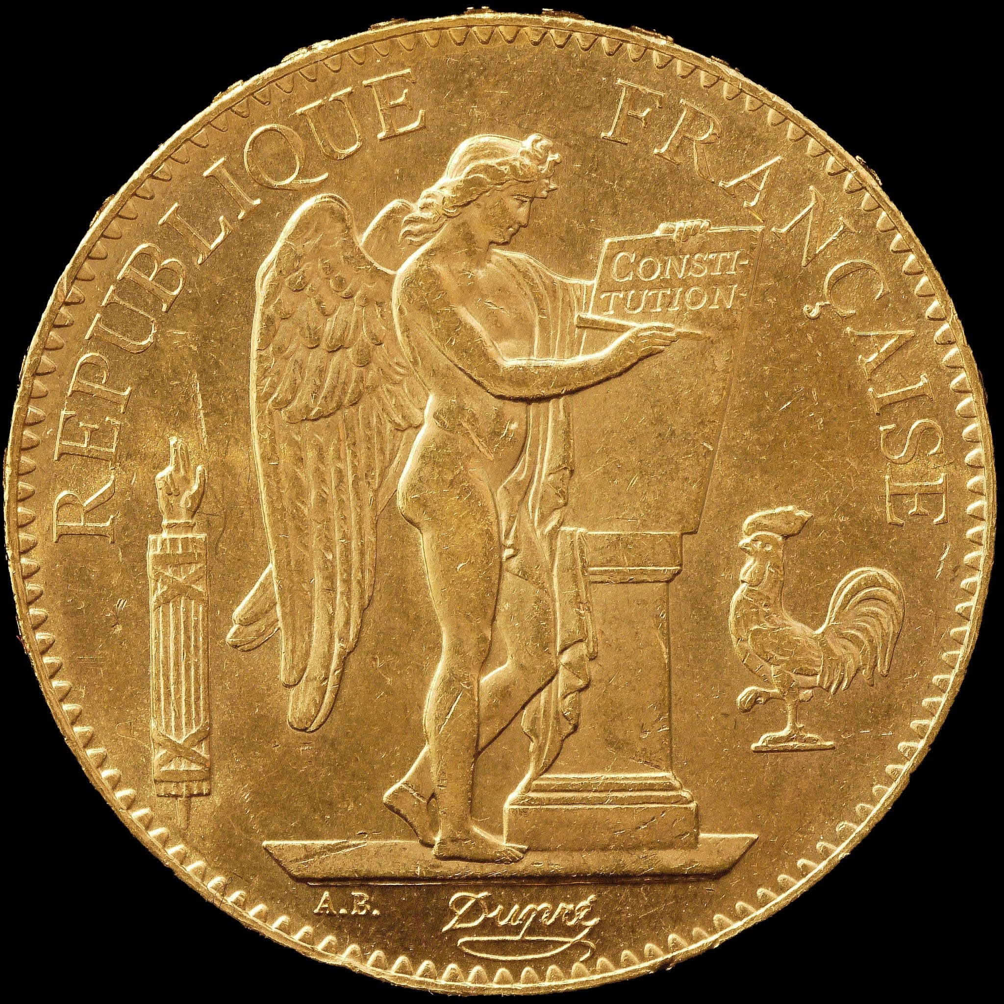 フランス 100フラン金貨 1886年 法の天使 パリ鋳 - NJ BUYER'S MARKETPLACE