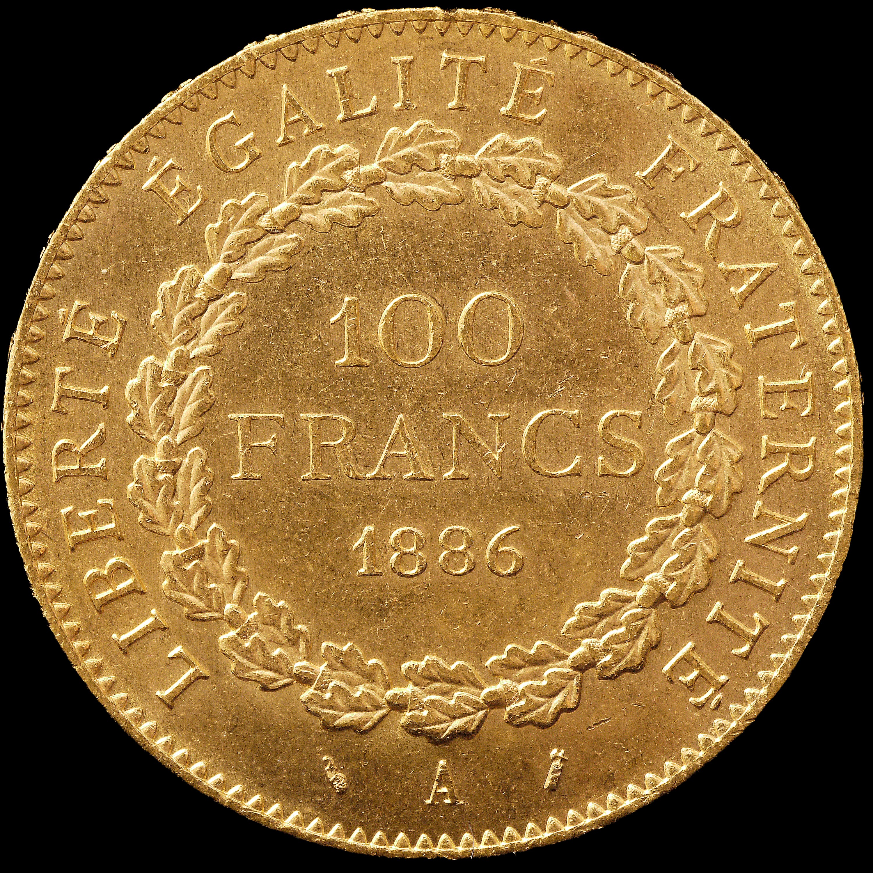 フランス 100フラン金貨 1886年 法の天使 パリ鋳