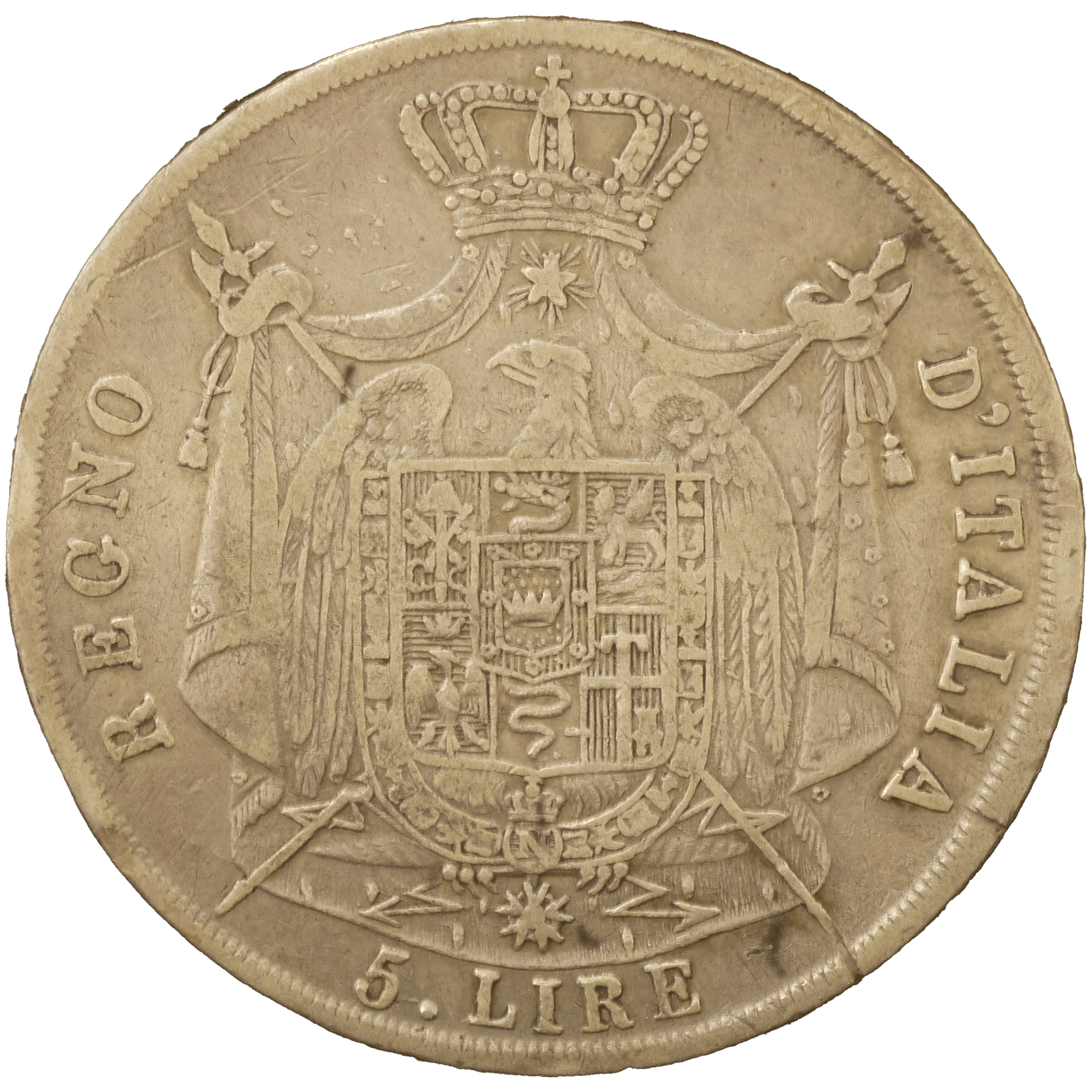 イタリア 5リレ銀貨 1809年 ナポレオン1世 ミラノ鋳 - NJ BUYER'S MARKETPLACE