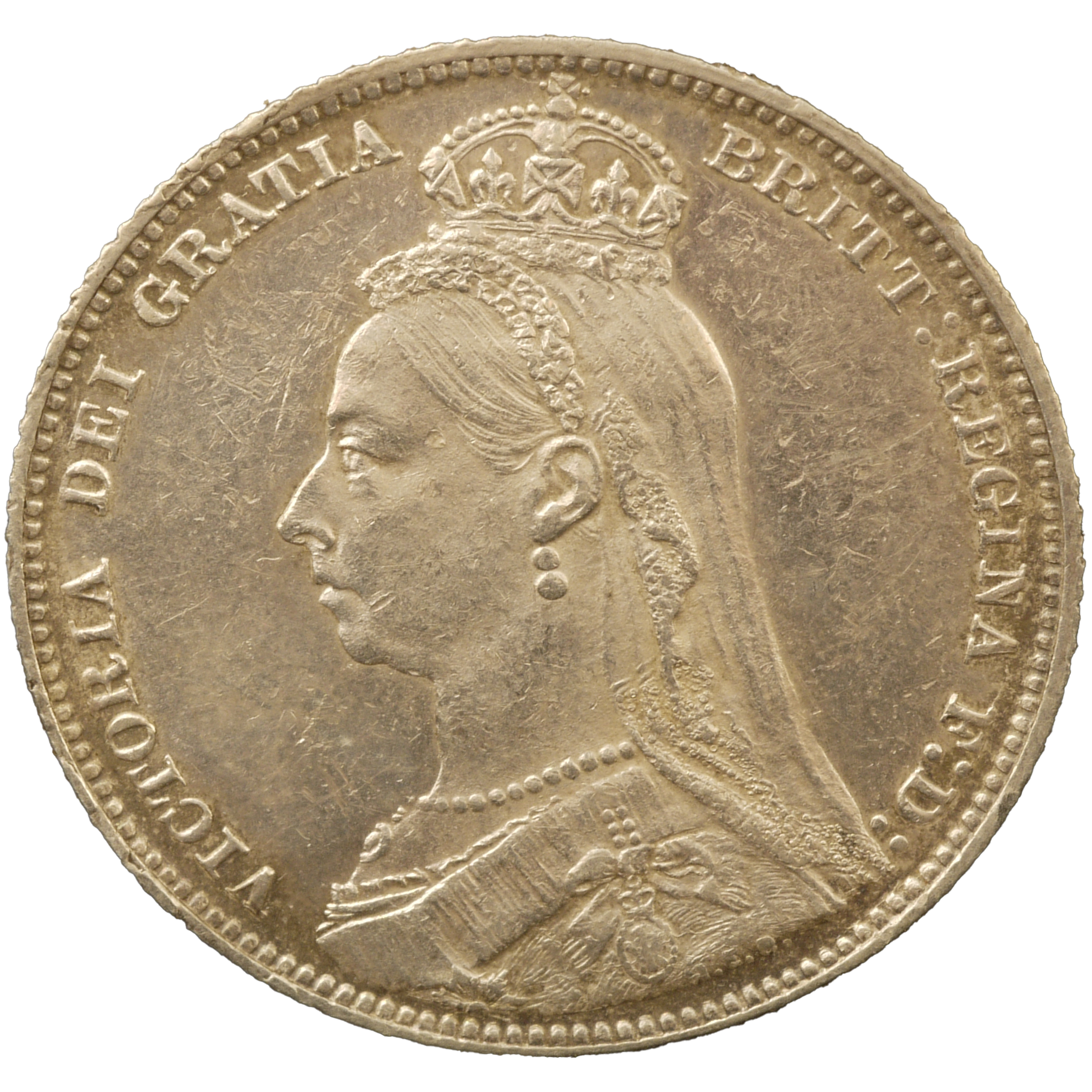 イギリス 1シリング銀貨 1889年 ヴィクトリア女王 ロンドン鋳