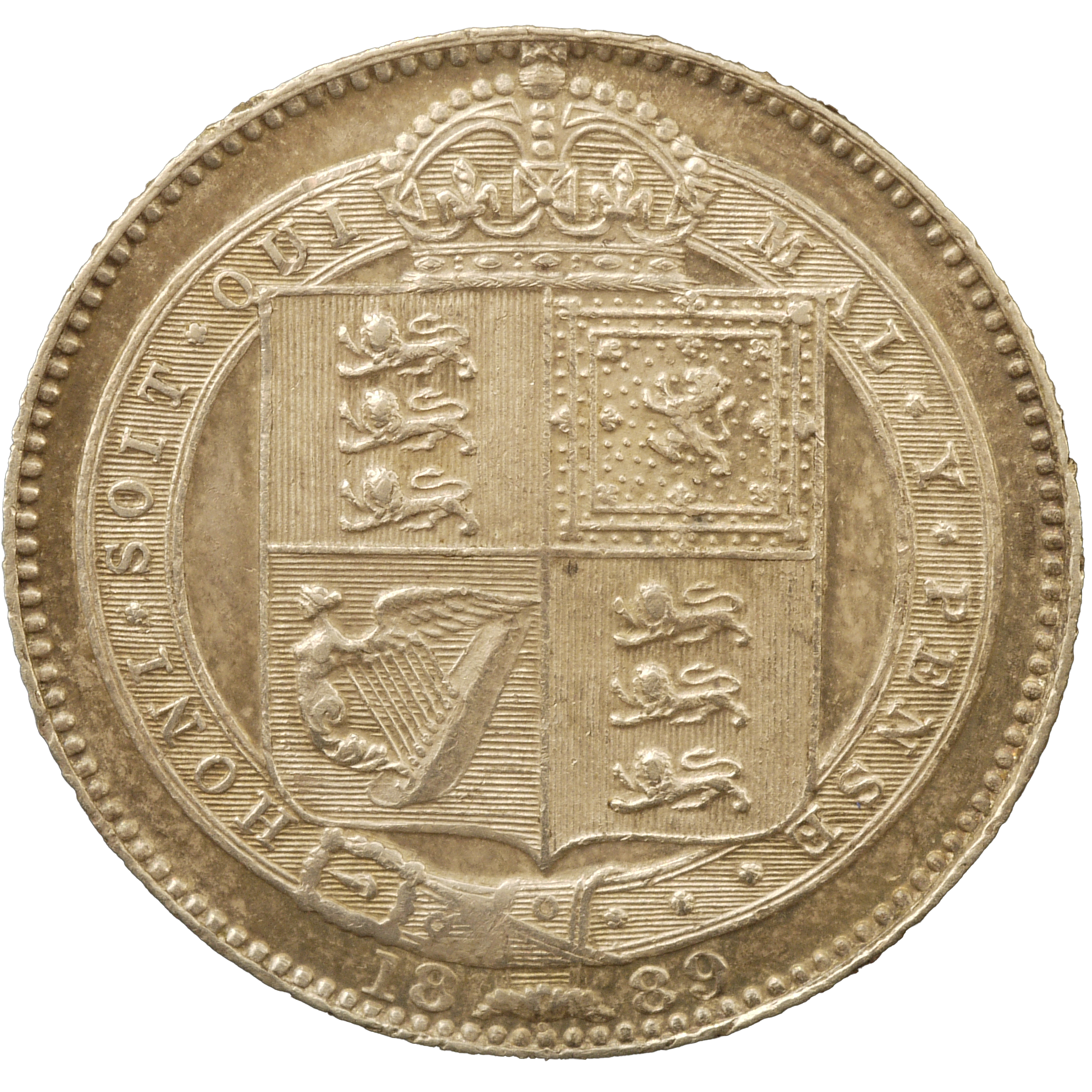 イギリス 1シリング銀貨 1889年 ヴィクトリア女王 ロンドン鋳
