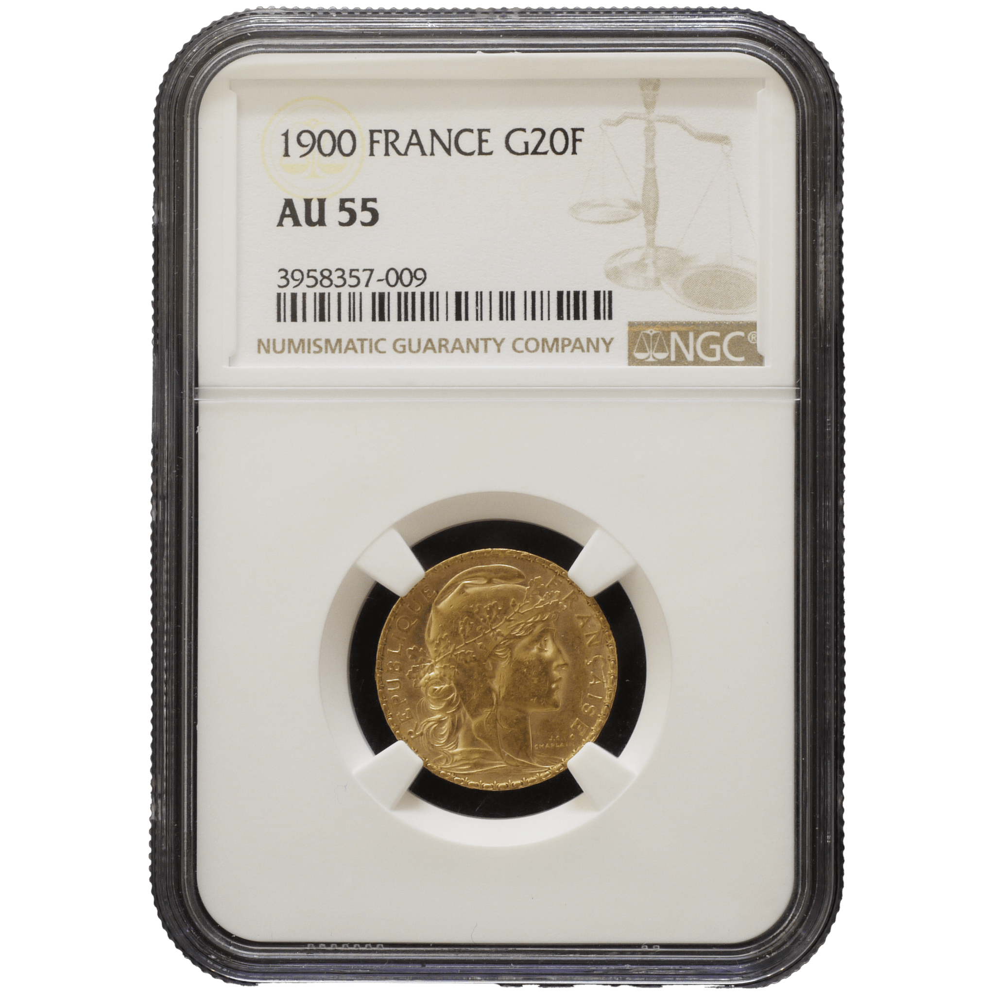 フランス 20フラン金貨 1900年 NGC AU55 マリアンヌ女神 パリ鋳 - NJ BUYER'S MARKETPLACE