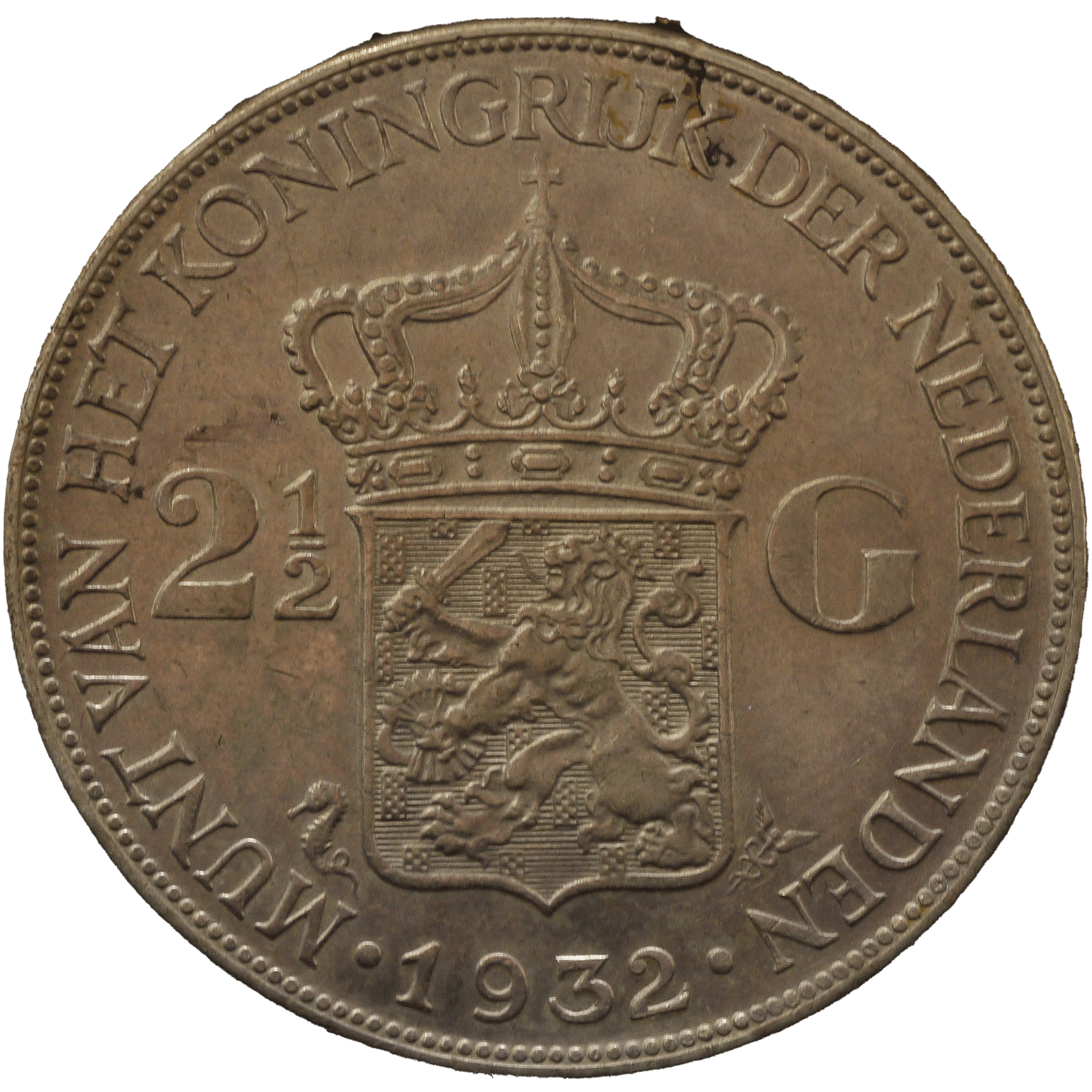 オランダ 2.5グルデン銀貨 1932年 ウィルヘルミナ女王 ユトレヒト鋳 - NJ BUYER'S MARKETPLACE