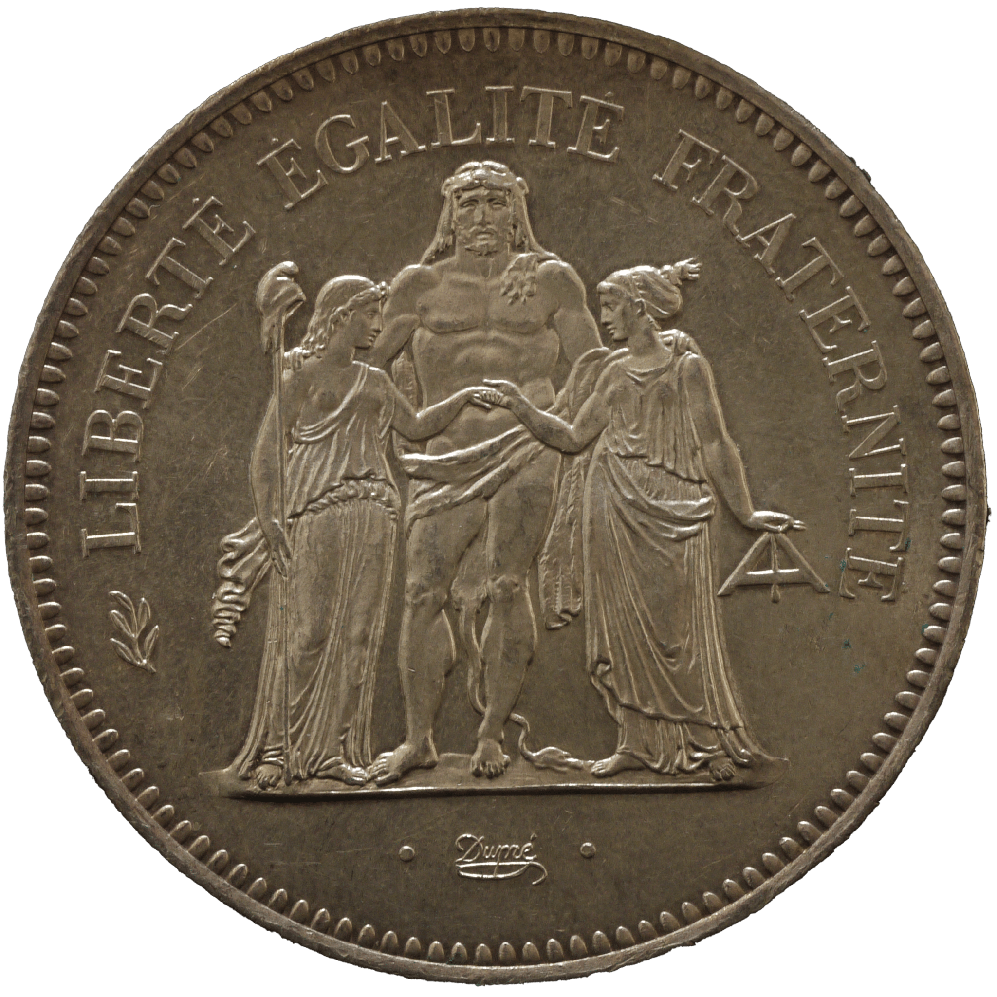 フランス 50フラン銀貨 1977年 第五共和政 英雄ヘラクレス パリ鋳 - NJ BUYER'S MARKETPLACE