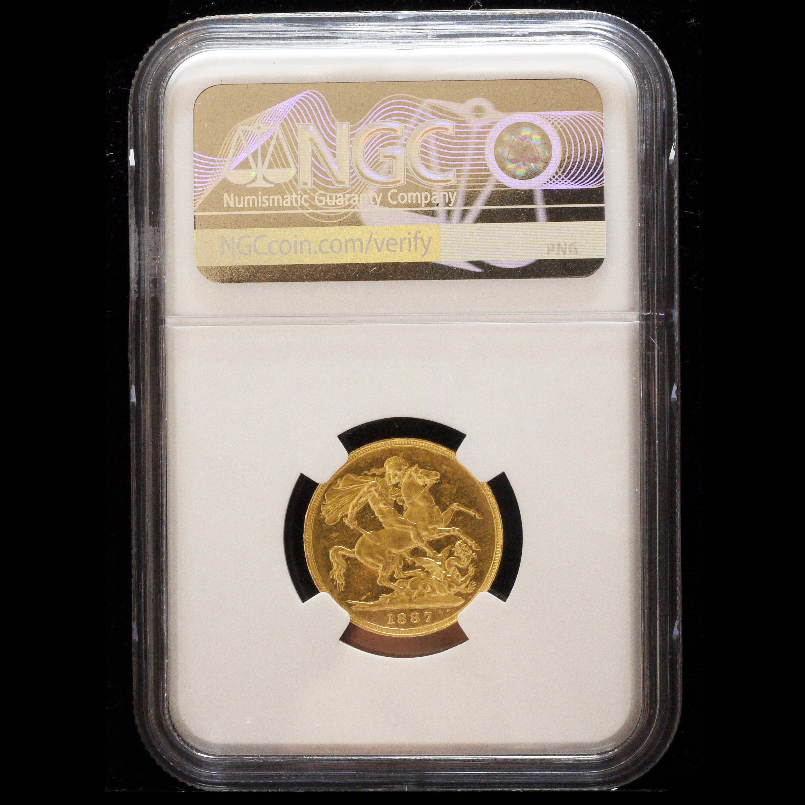 イギリス ソヴリン金貨 1887年 ヴィクトリア ロンドン鋳 NGC MS61