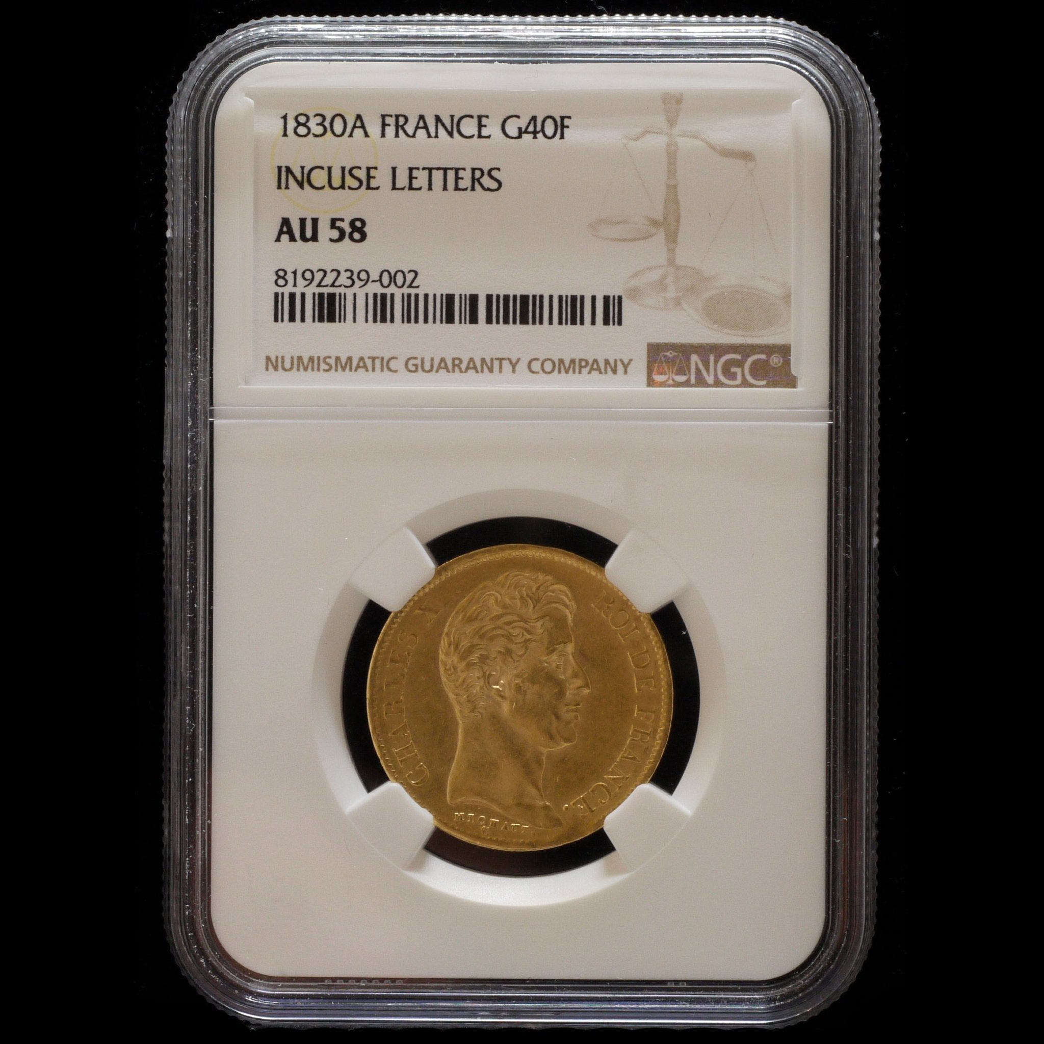 フランス 40フラン金貨 1830年 シャルル10世 パリ鋳 NGC AU58 - NJ BUYER'S MARKETPLACE