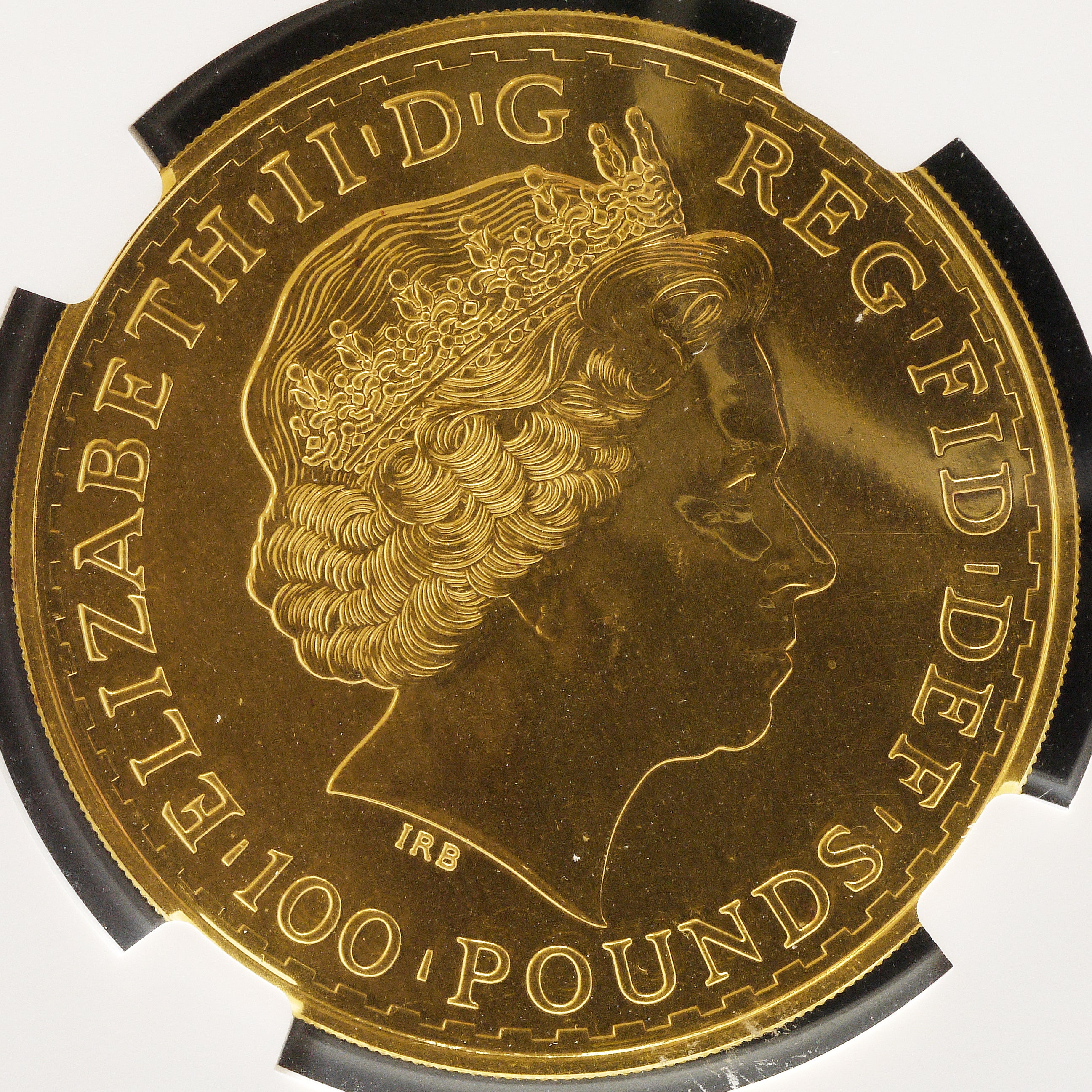 イギリス 100ポンド金貨 2013年 エリザベス2世 ロンドン鋳 NGC MS66