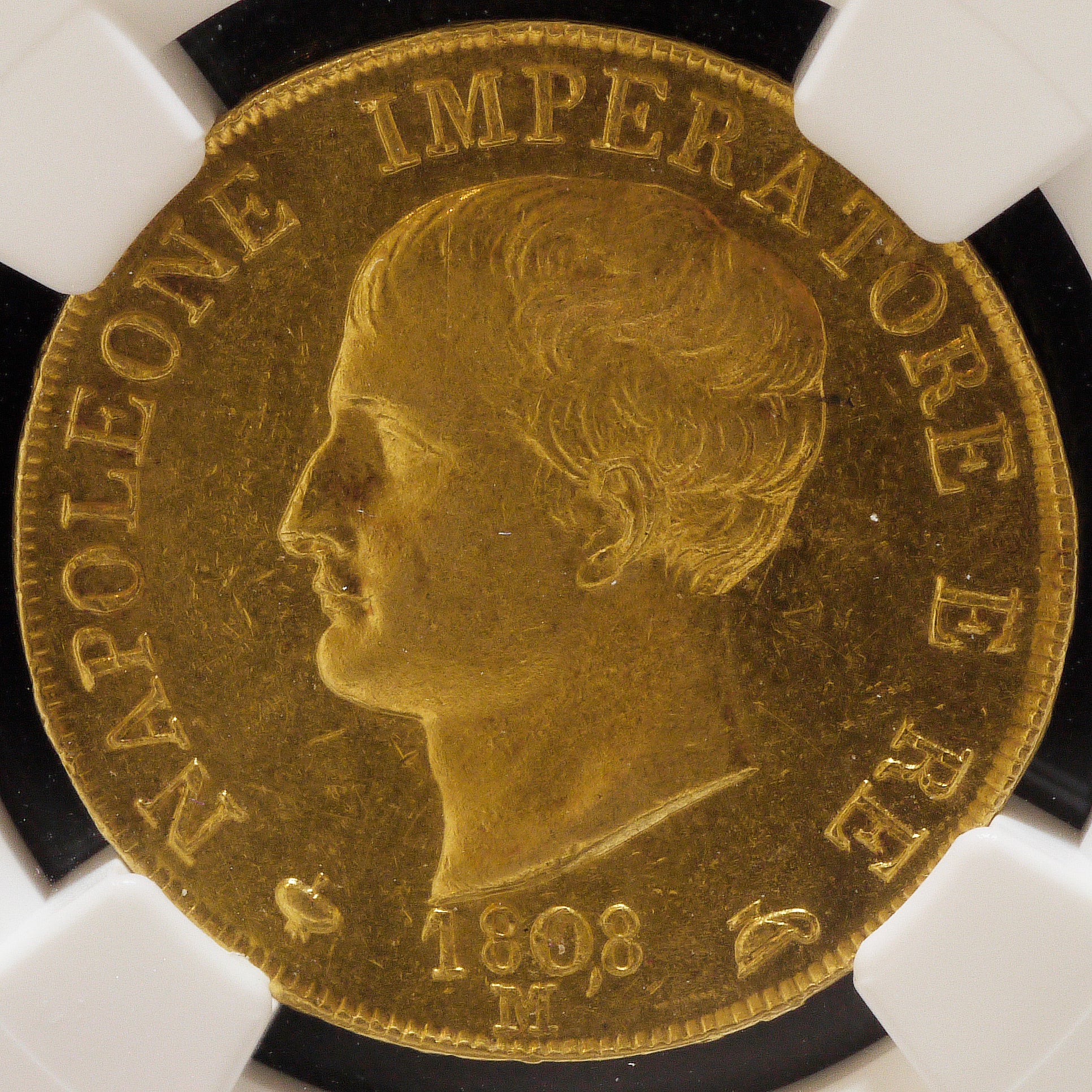 イタリア 40リレ金貨 1808年 ナポレオン1世 ミラノ鋳 NGC AU Details Cleaned - NJ BUYER'S MARKETPLACE