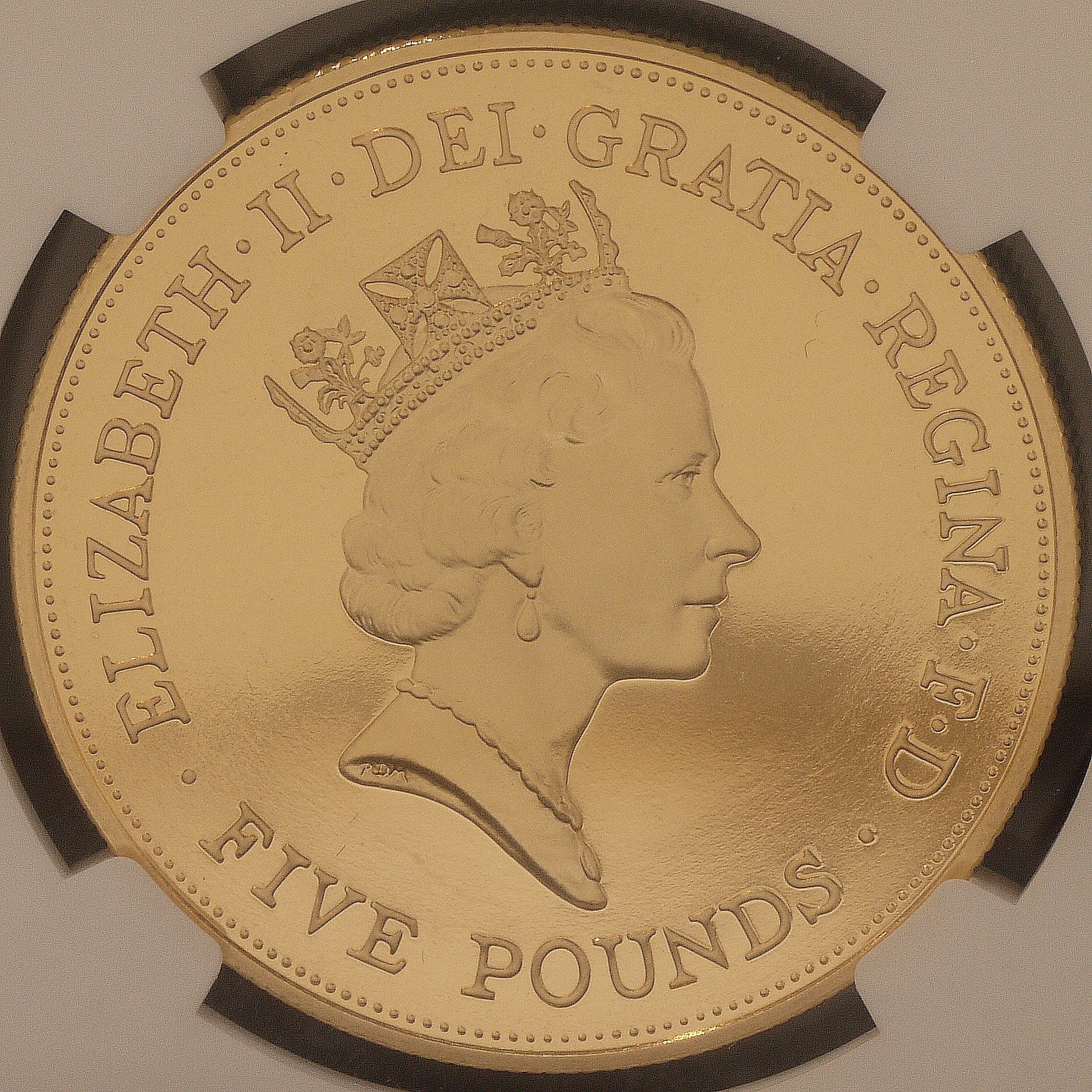 イギリス 5ポンド金貨 1990年 クイーンマザー生誕90周年 NGC PF69 ULTRA CAMEO - NJ BUYER'S MARKETPLACE