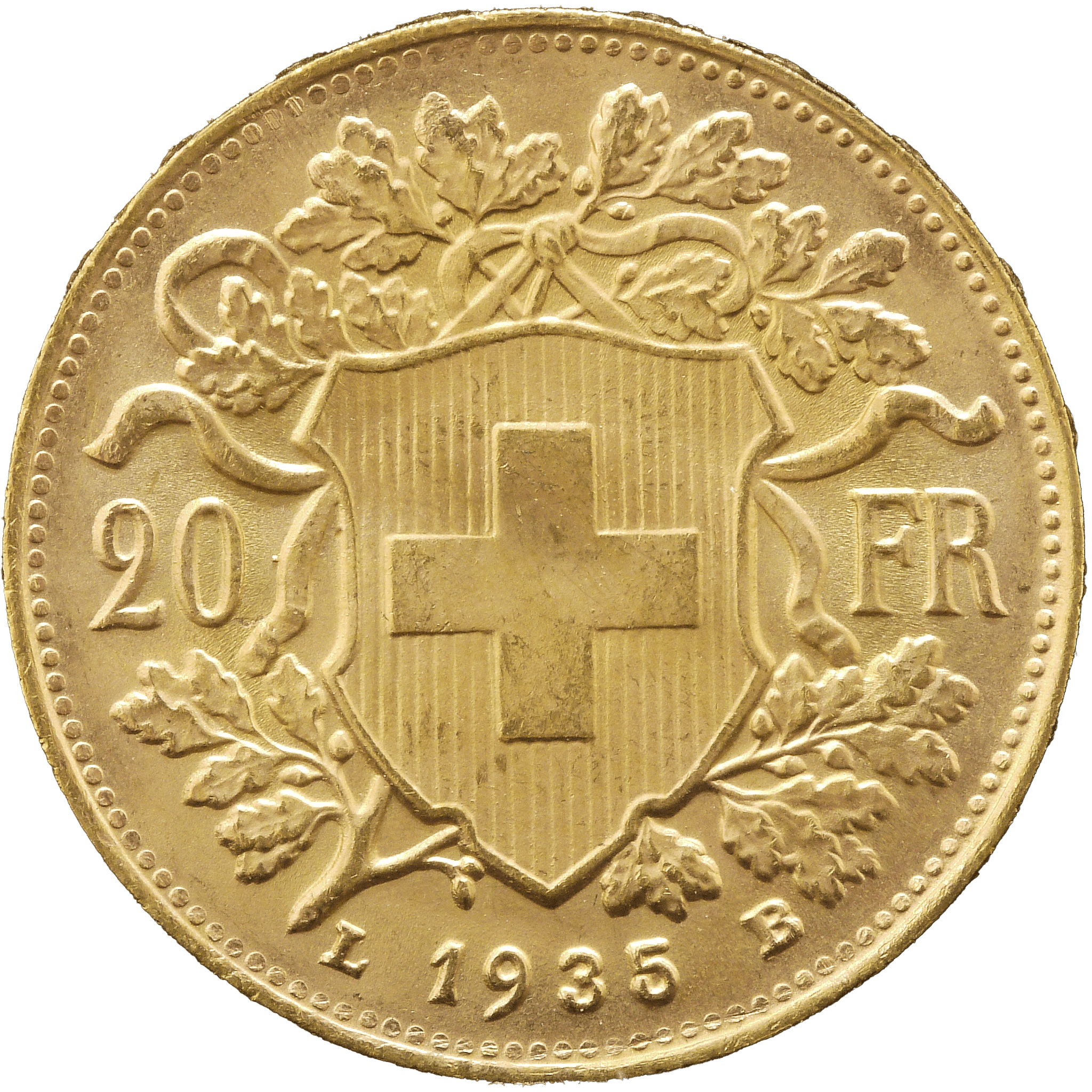 スイス 20フラン金貨 1935年 ヘルヴェティア ベルン鋳 - NJ BUYER'S MARKETPLACE