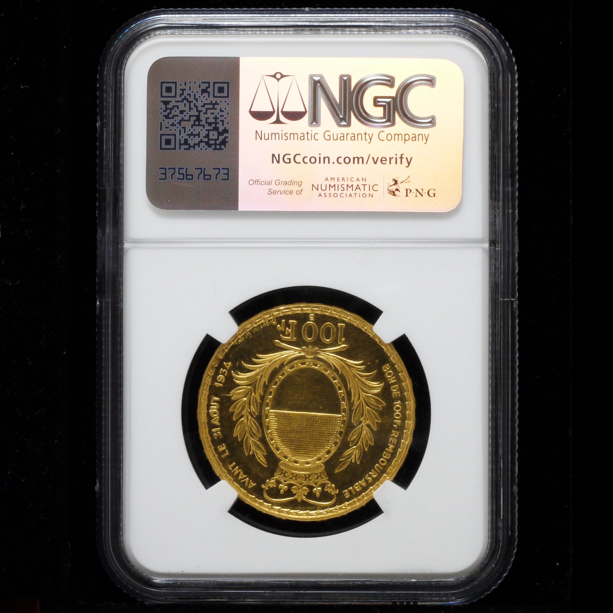 スイス 100フラン金貨 1934年 現代射撃祭 ベルン鋳 - NJ BUYER'S MARKETPLACE