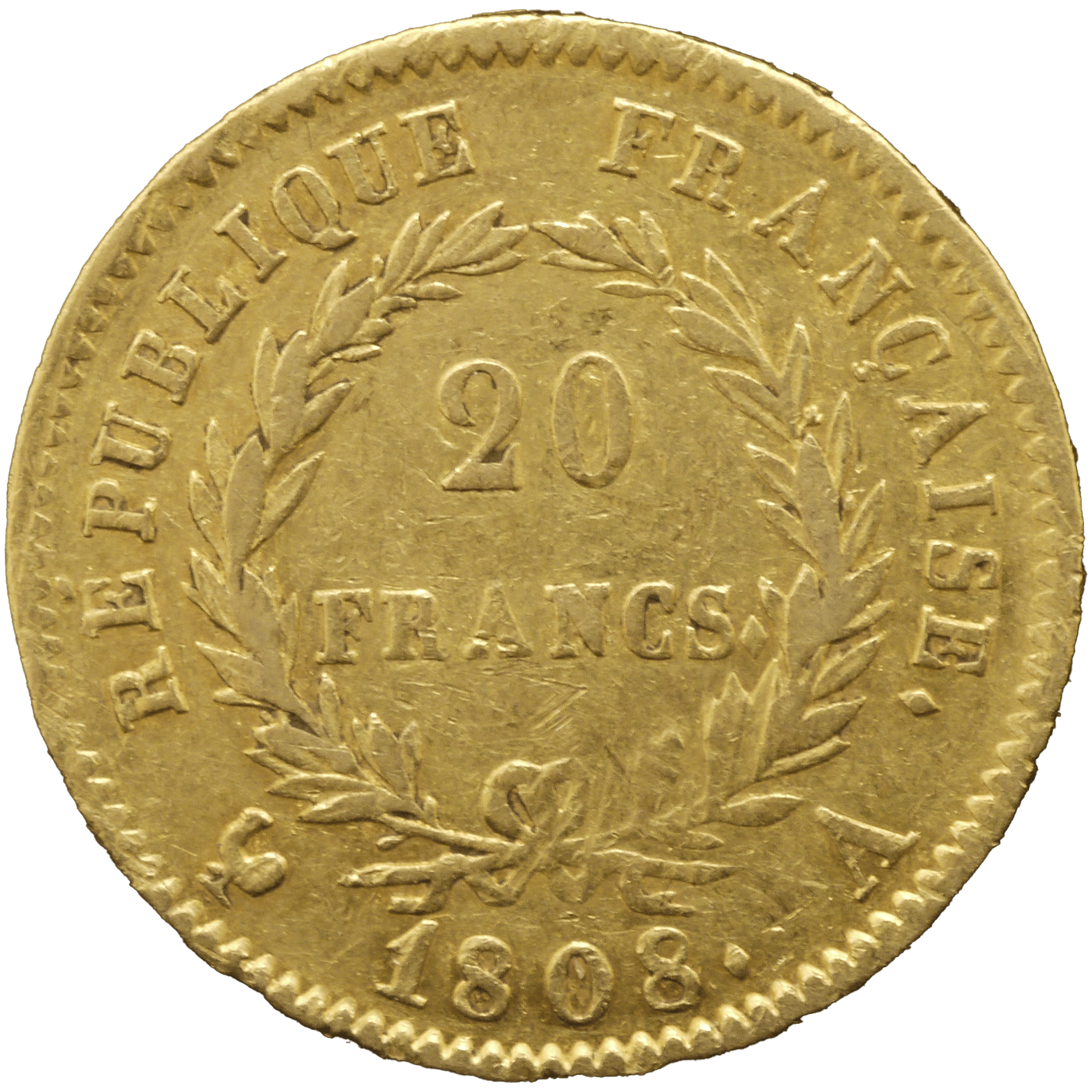 フランス 20フラン金貨 1808年 ナポレオン1世 パリ鋳 - NJ BUYER'S MARKETPLACE