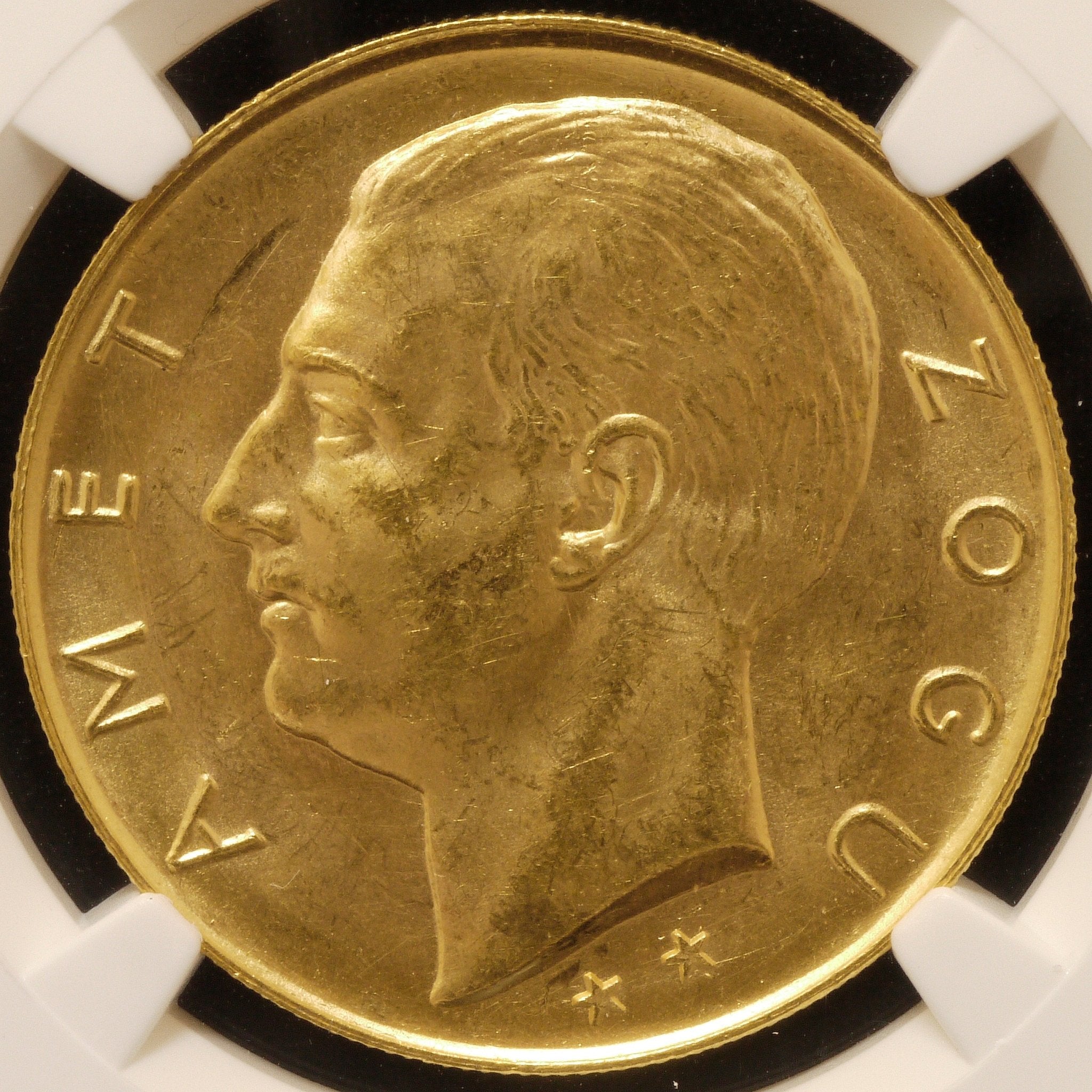 アルバニア 100フランガ・アリ金貨 1926年 ローマ鋳 ゾグー1世 2つ星タイプ - NJ BUYER'S MARKETPLACE