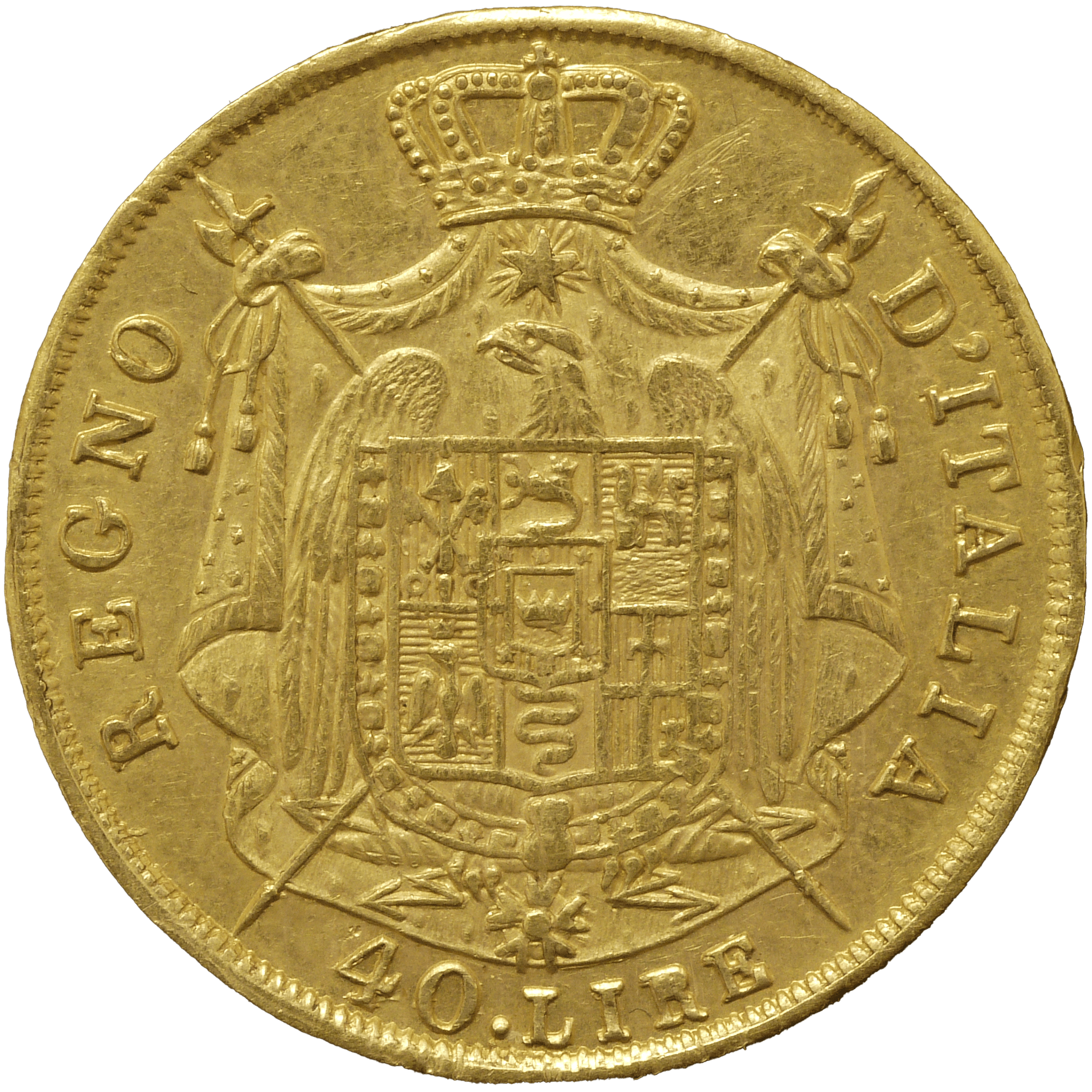 イタリア 40リレ金貨 1810年 ミラノ鋳 ナポレオン1世 - NJ BUYER'S MARKETPLACE