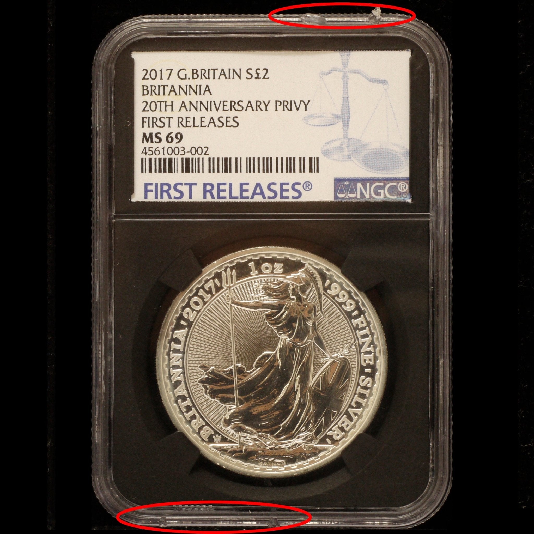 イギリス 2ポンド銀貨 2017年 ロンドン鋳 ブリタニア NGC MS69 - NJ BUYER'S MARKETPLACE