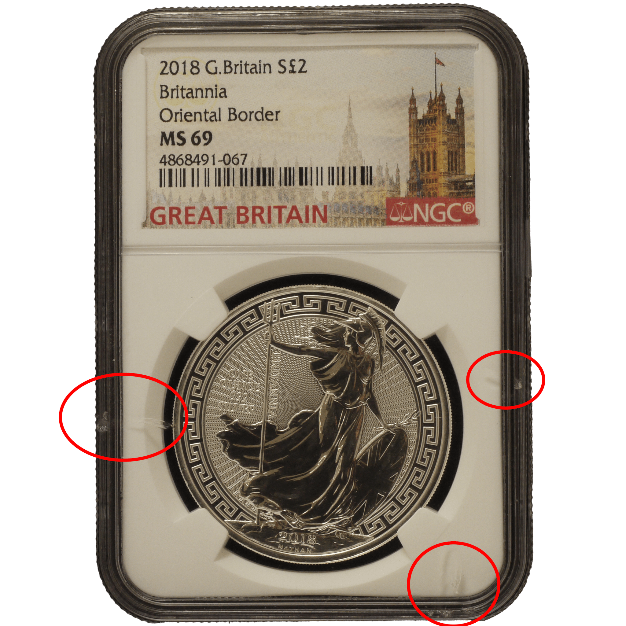 イギリス 2ポンド銀貨 2018年 ロンドン鋳 ブリタニア NGC MS69 - NJ BUYER'S MARKETPLACE