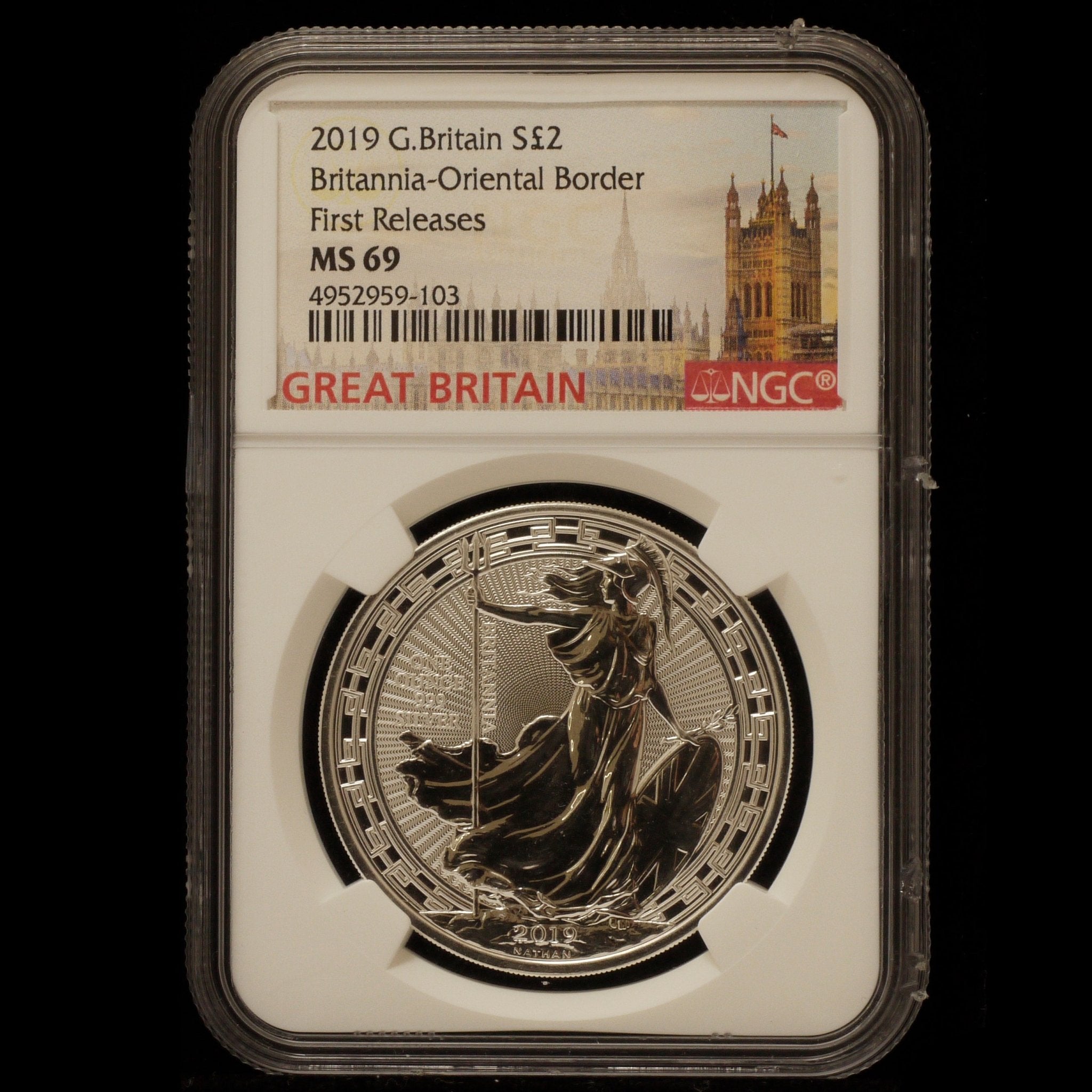 イギリス 2ポンド銀貨 2019年 ロンドン鋳 ブリタニア NGC MS69 First Releases - NJ BUYER'S MARKETPLACE
