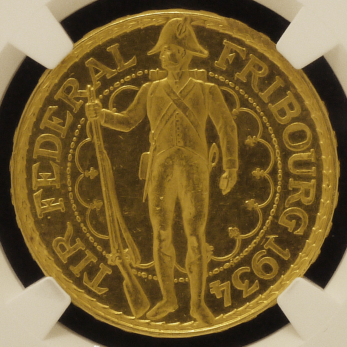 スイス 100フラン金貨 1934年 ベルン鋳 NGC UNC Details 射撃祭 - NJ BUYER'S MARKETPLACE