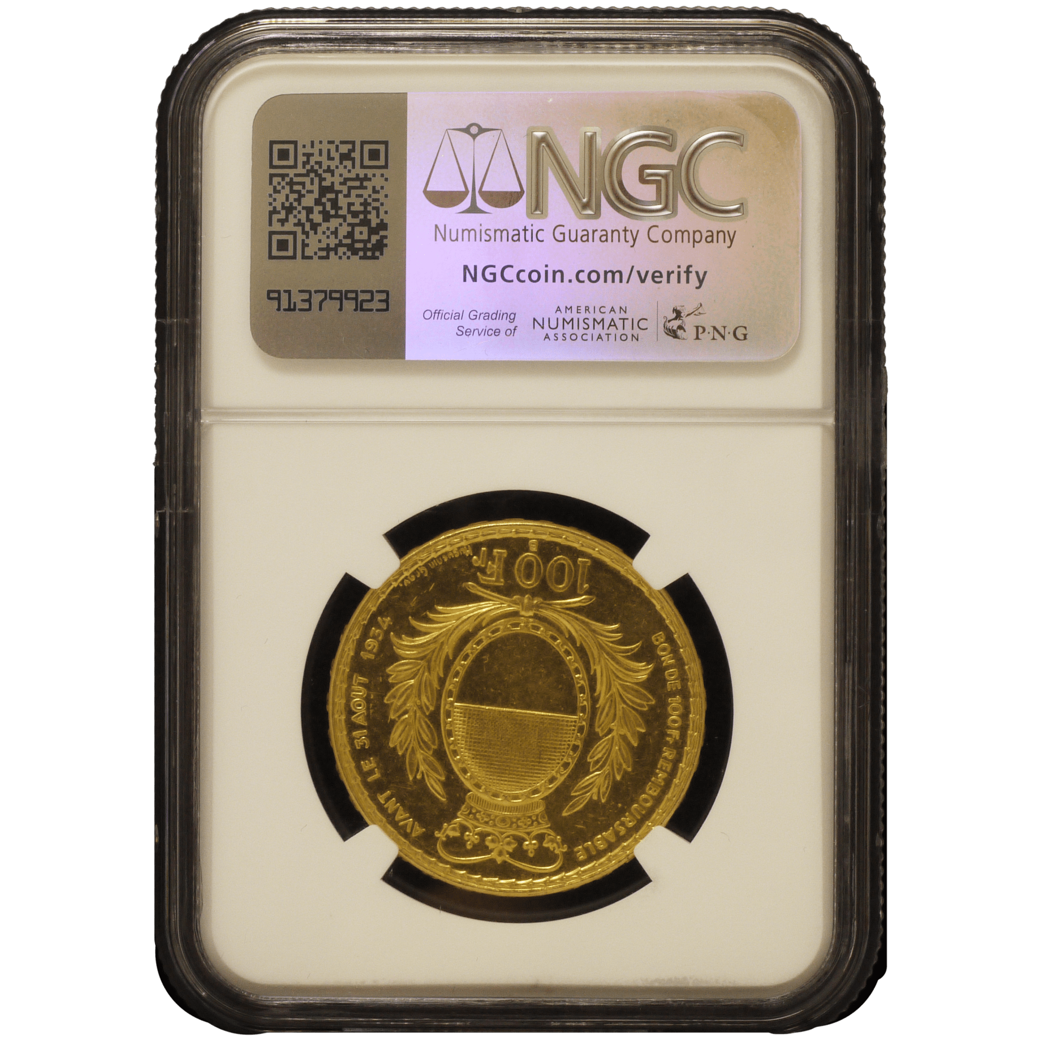 スイス 100フラン金貨 1934年 ベルン鋳 NGC UNC Details 射撃祭 - NJ BUYER'S MARKETPLACE
