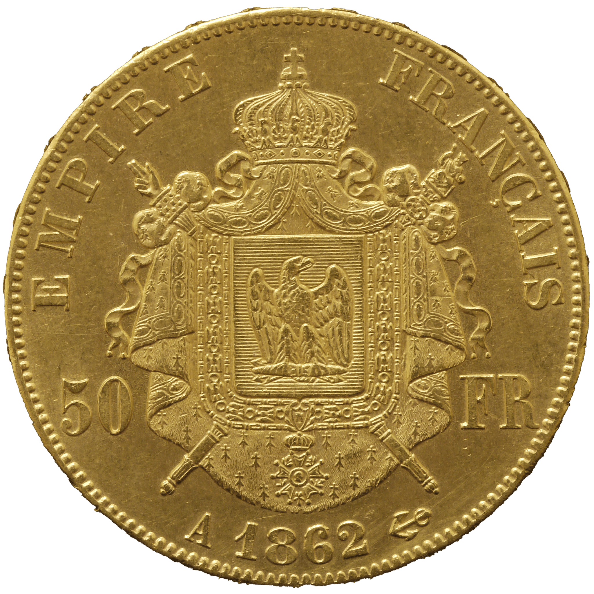 フランス 50フラン金貨 1862年 パリ鋳 ナポレオン3世 - NJ BUYER'S MARKETPLACE