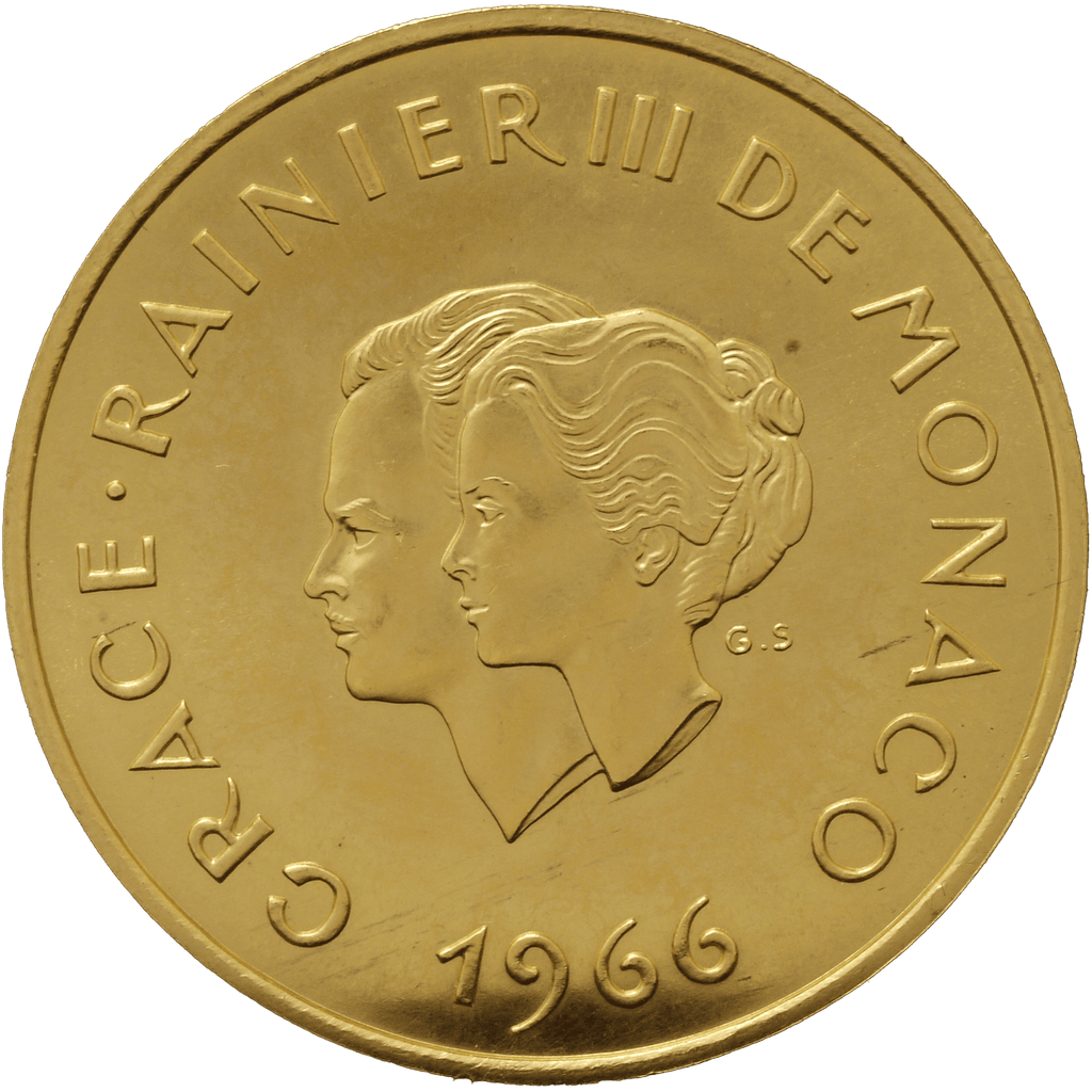 モナコ 200フラン金貨 1966年 レーニエ3世結婚10周年記念 パリ鋳｜NJ
