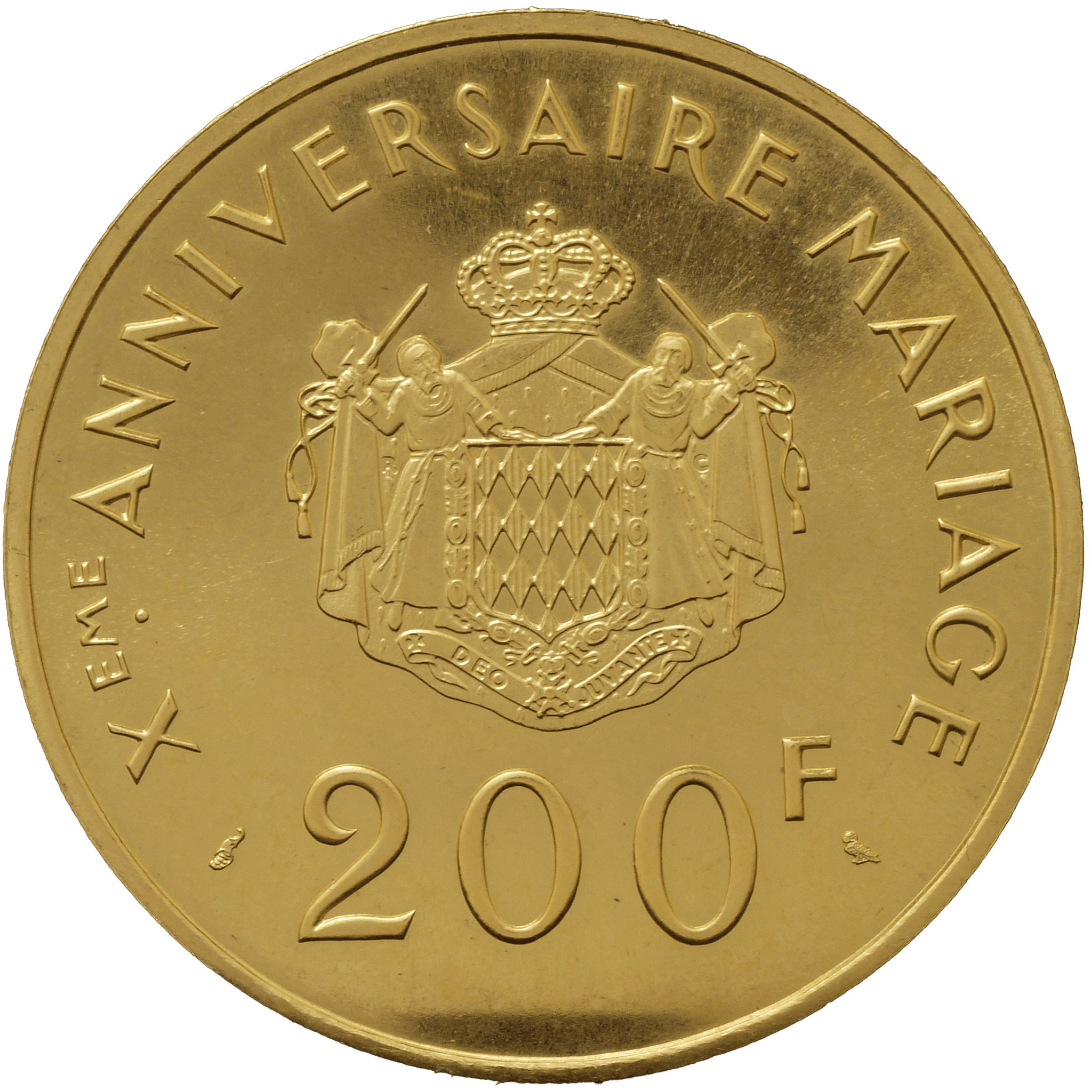 モナコ 200フラン金貨 1966年 レーニエ3世結婚10周年記念 パリ鋳 - NJ BUYER'S MARKETPLACE