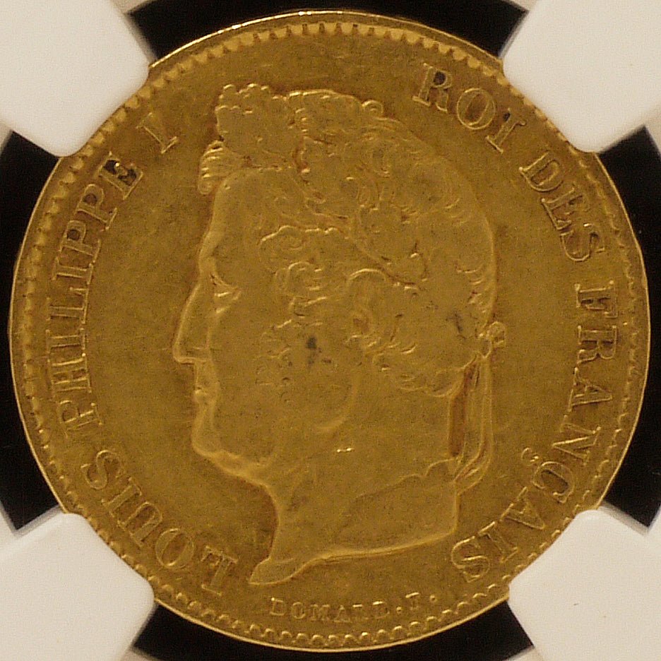 フランス 40フラン金貨 1833年 パリ鋳 ルイ=フィリップ1世 NGC XF Details - NJ BUYER'S MARKETPLACE