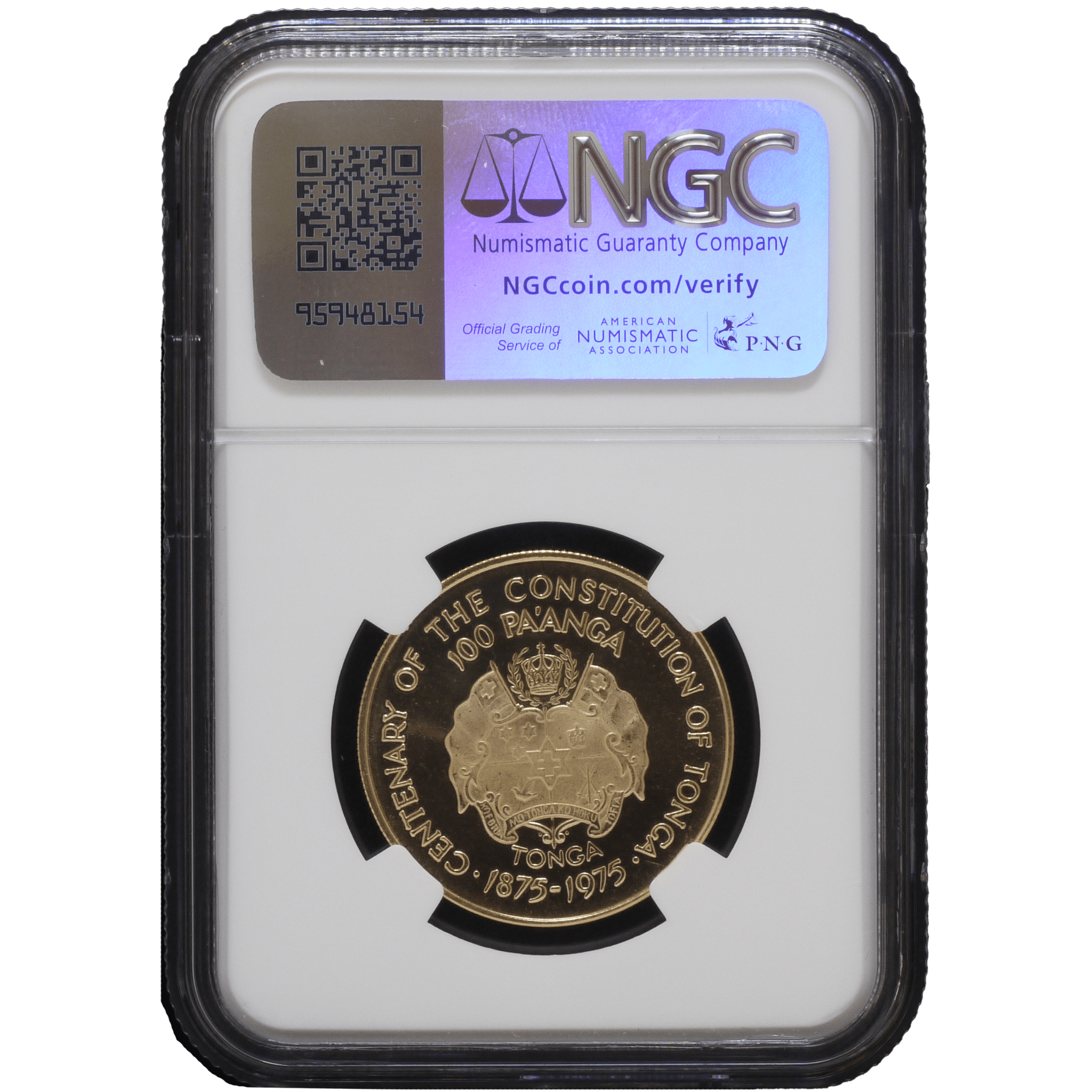 トンガ 100パアンガ金貨 1975年 NGC PF67UC タウファアハウトゥポウ4世即位10周年 - NJ BUYER'S MARKETPLACE