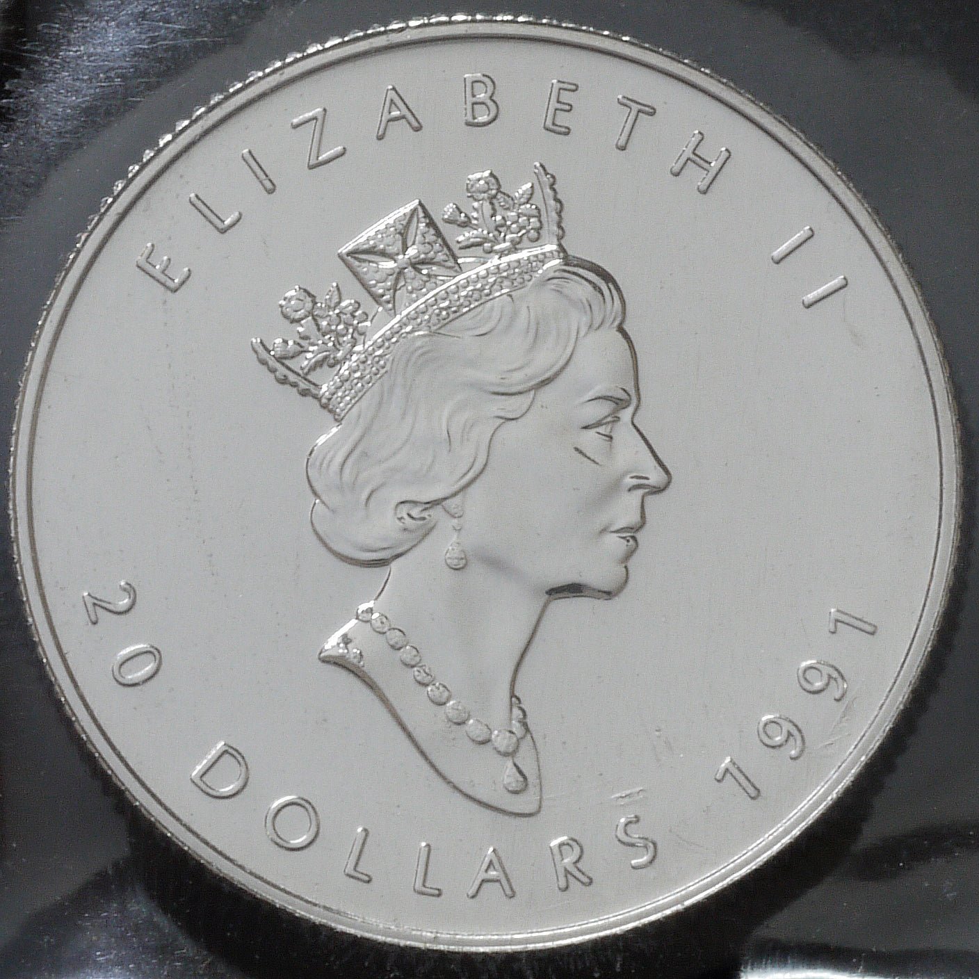 カナダ 20ドルプラチナ貨 1991年 メイプルリーフ エリザベス2世 - NJ BUYER'S MARKETPLACE