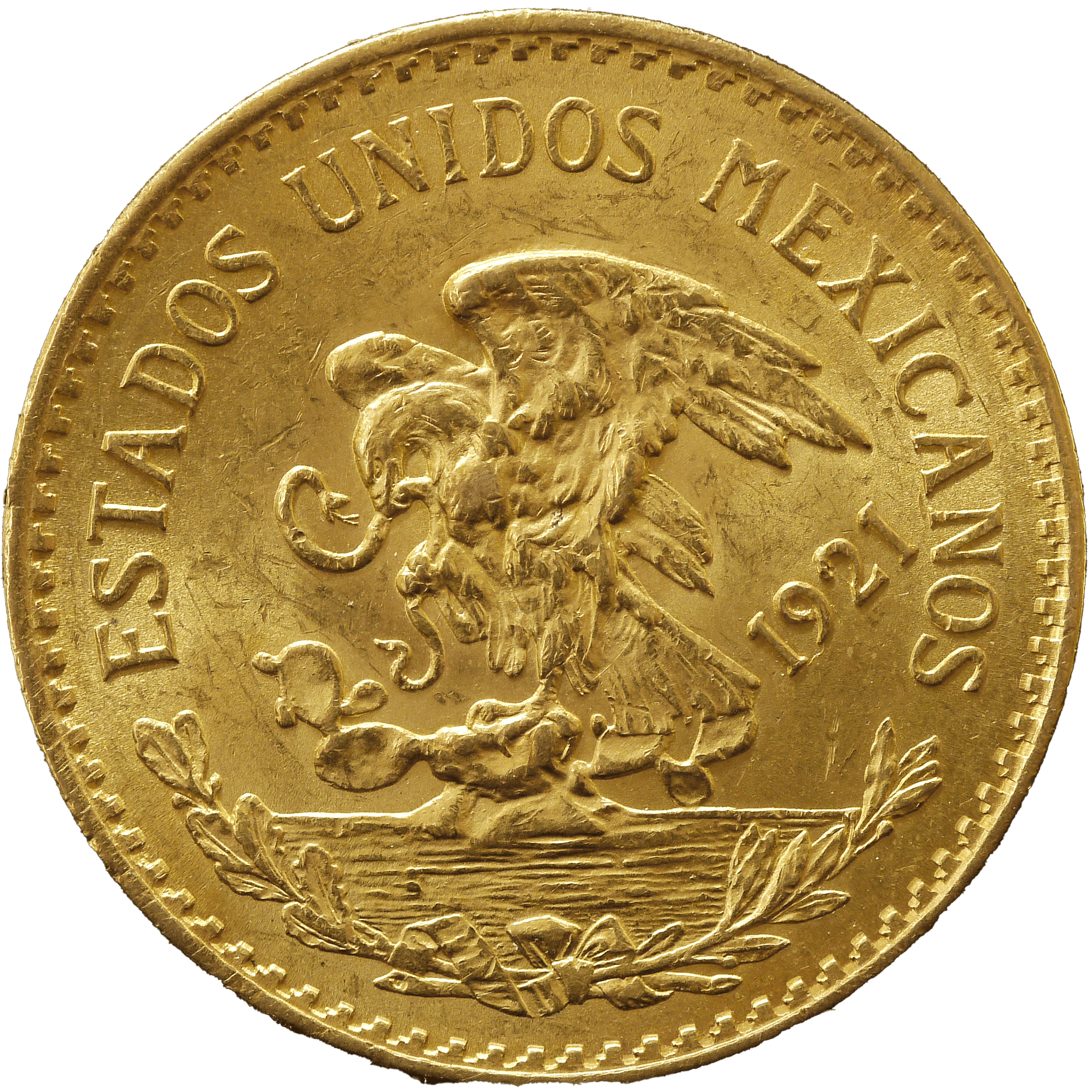 メキシコ 20ペソ金貨 1921年 アステカカレンダー オーバーデイト・タイプ - NJ BUYER'S MARKETPLACE